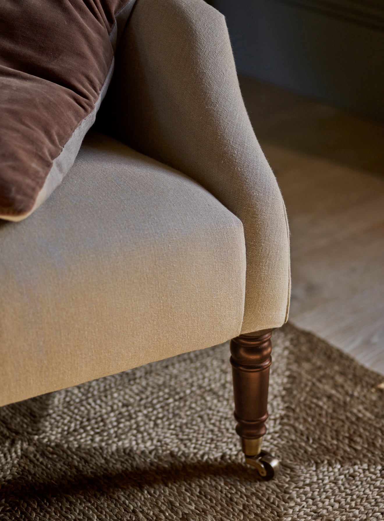 Fauteuil à oreilles Bromley, lin naturel
