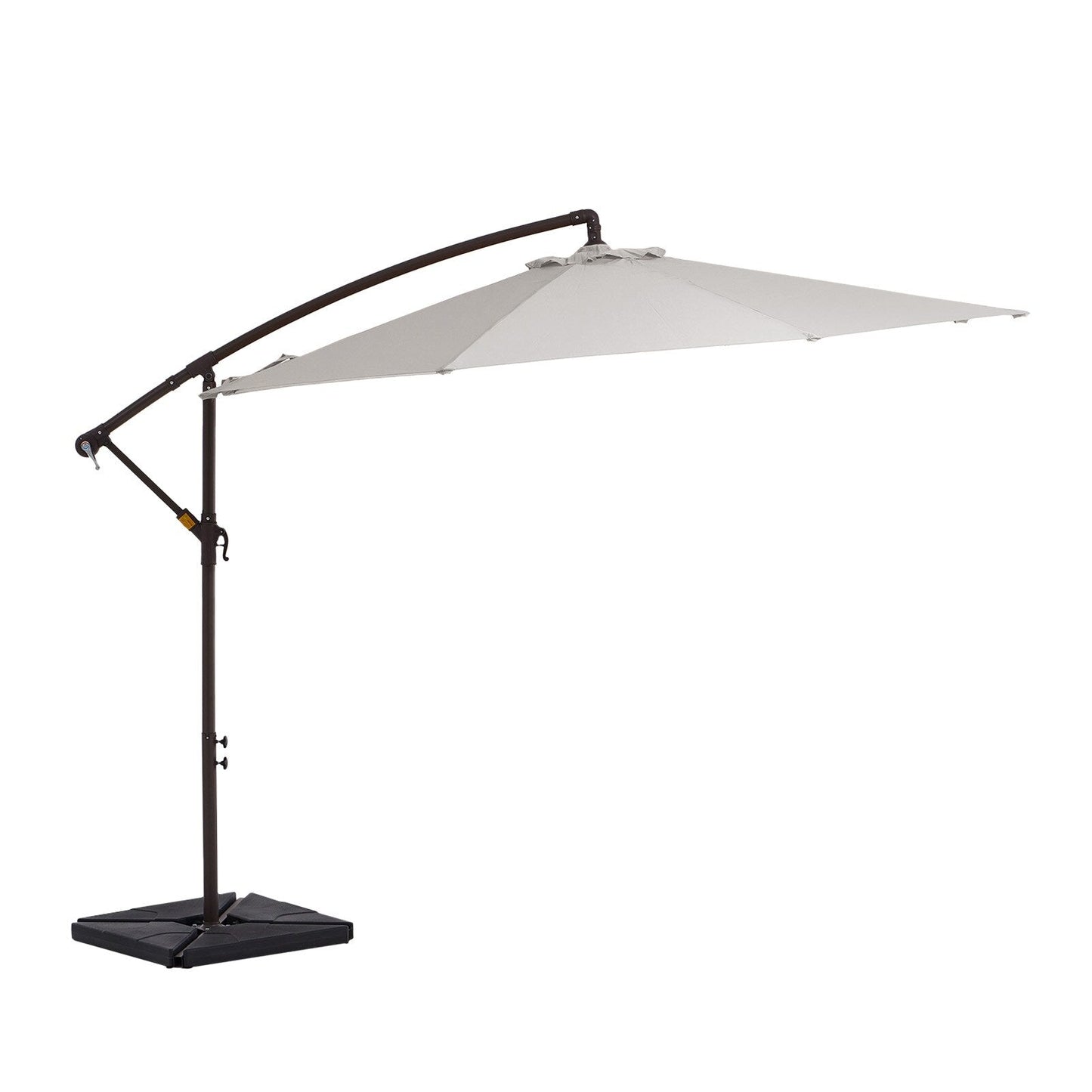 Parasol cantilever en acier de 3 m avec levier de manivelle et base lestée