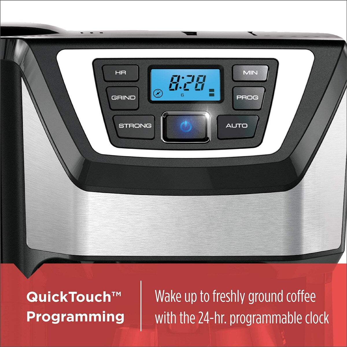 Machine à café avec broyeur intégré, 12 tasses, CM5000B, programmable 24 heures, fonction "Sneak-A-Cup", filtre permanent lavable.