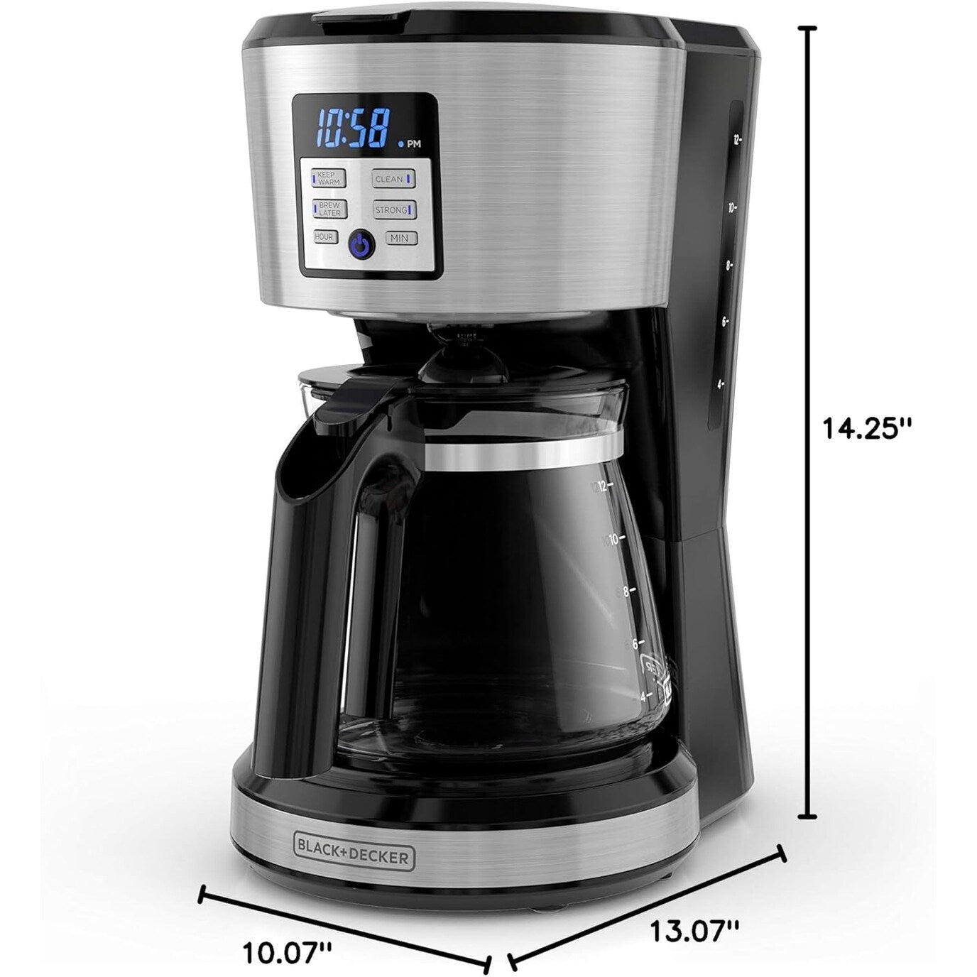 Machine à café programmable 12 tasses, technologie Vortex Brew, noir