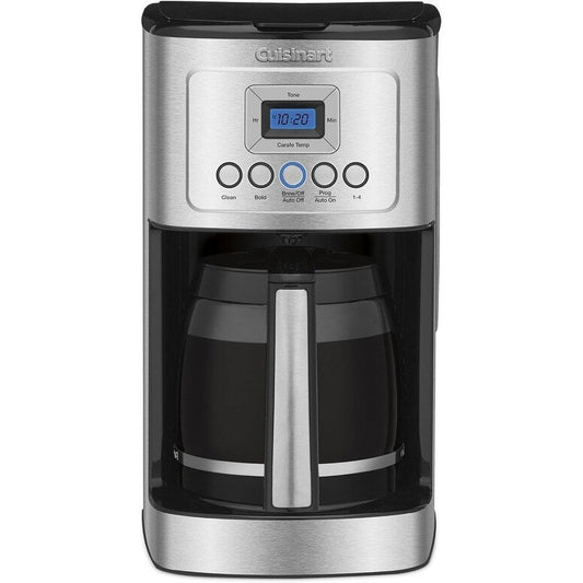 Machine à café 14 tasses en acier inoxydable, carafe en verre, entièrement automatique, contrôle de la force du café.