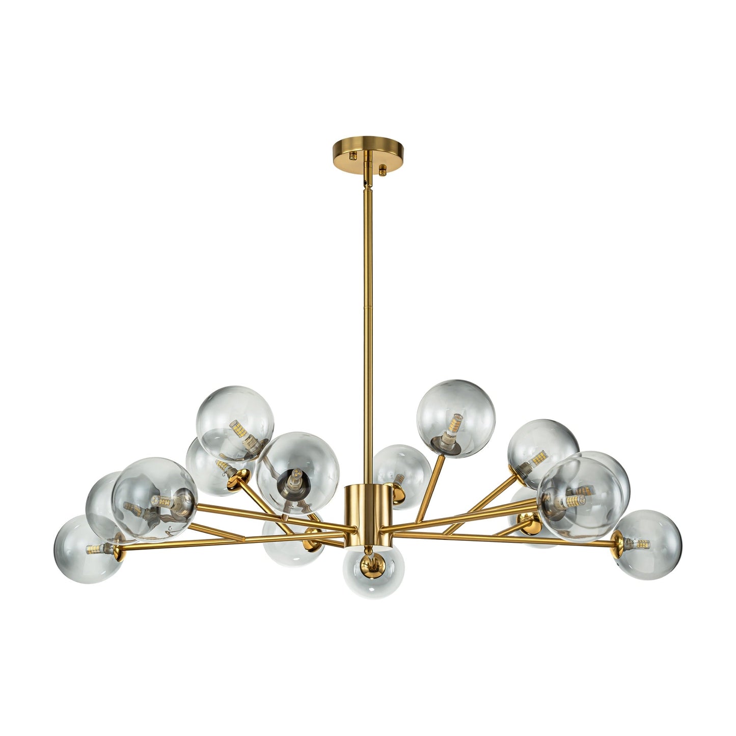 Grand lustre Sputnik à bulles moderne en noir ou doré pour salle à manger