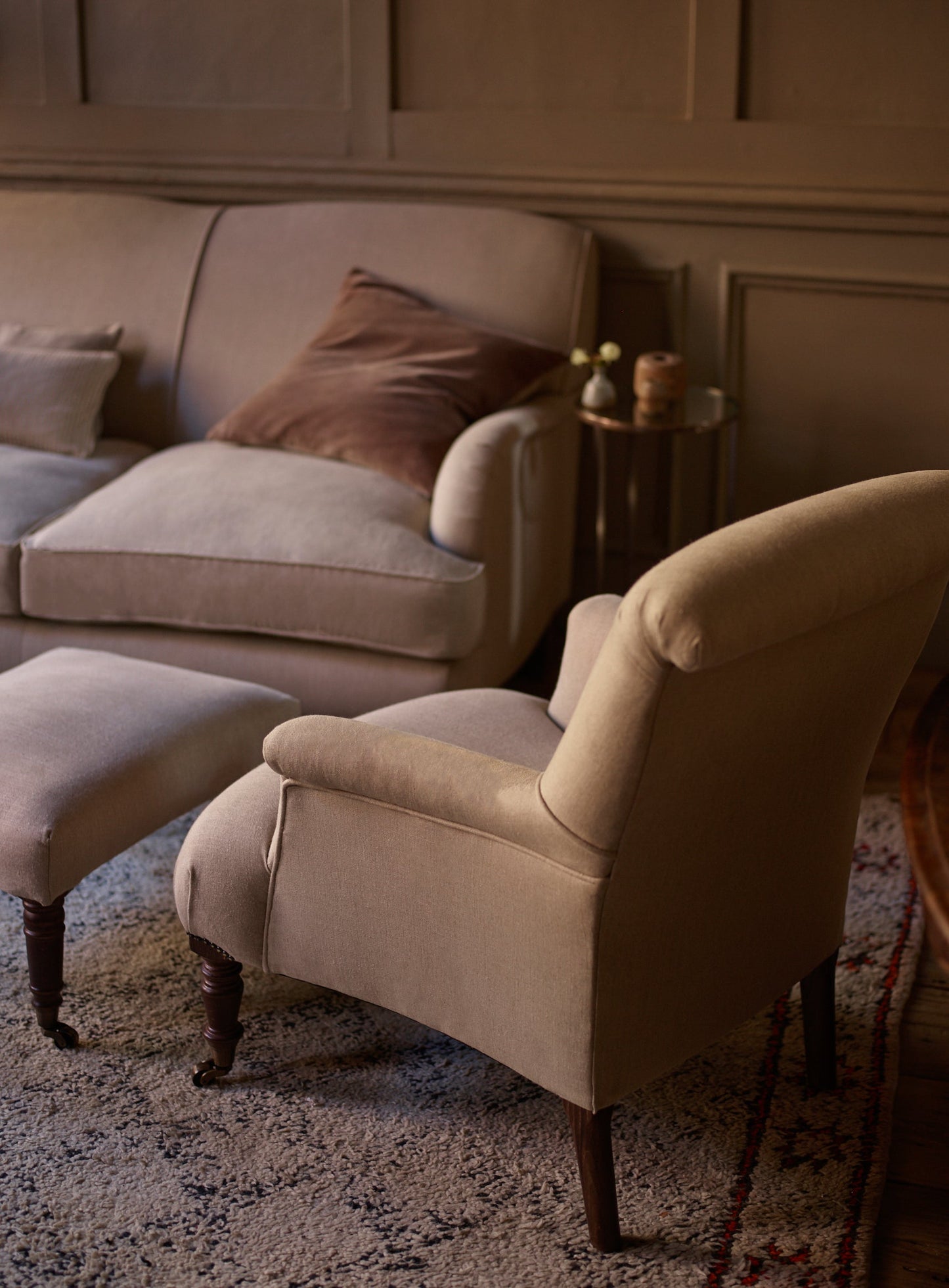 Fauteuil Finley, lin gris