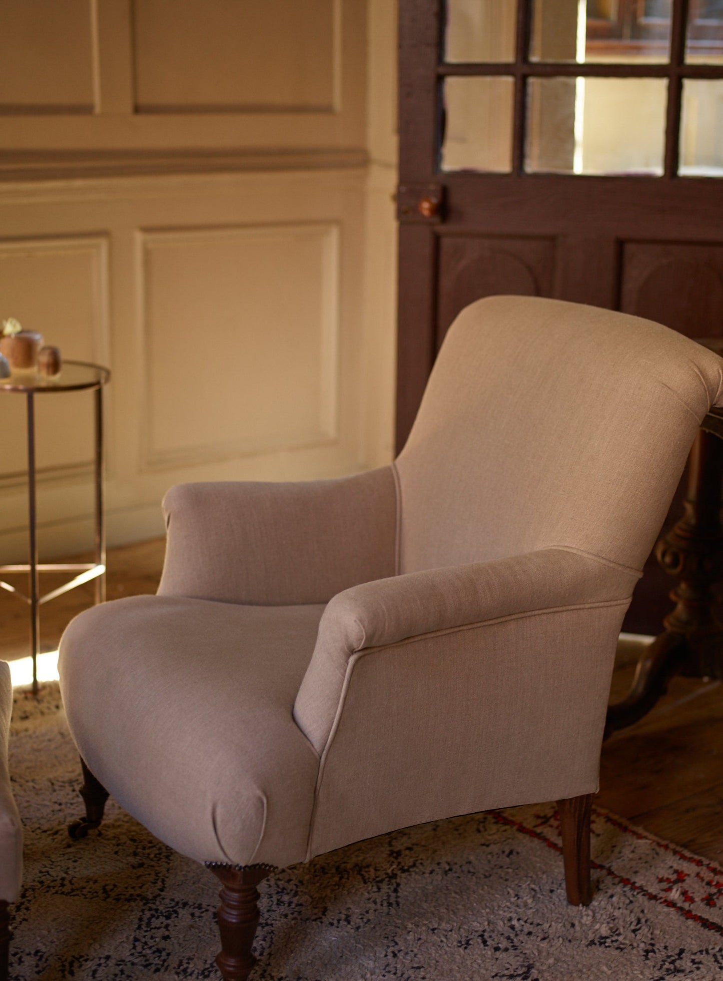 Fauteuil Finley, lin gris