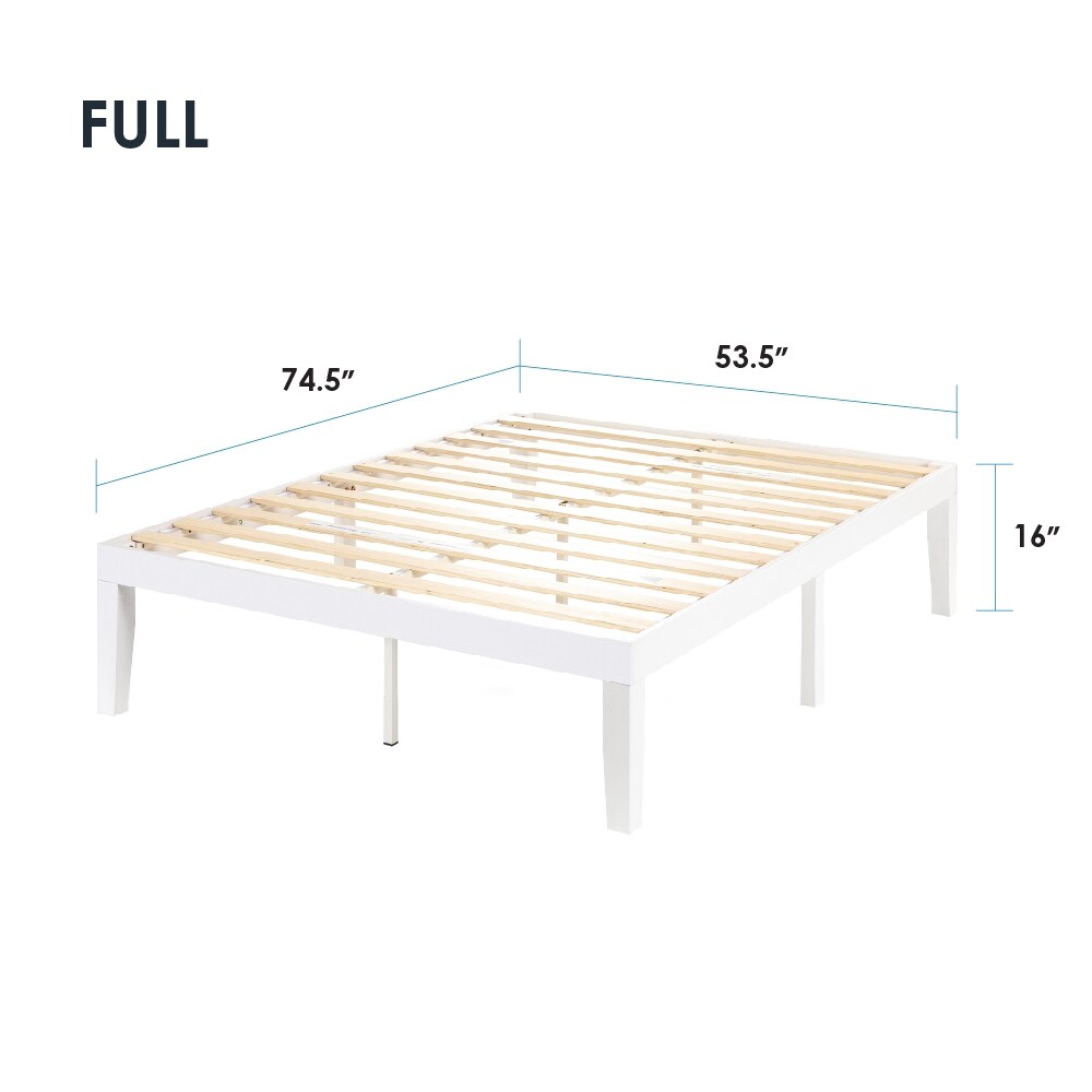 Cadre de lit plateforme en bois massif classique de 40 cm (16 pouces) disponible en plusieurs finitions