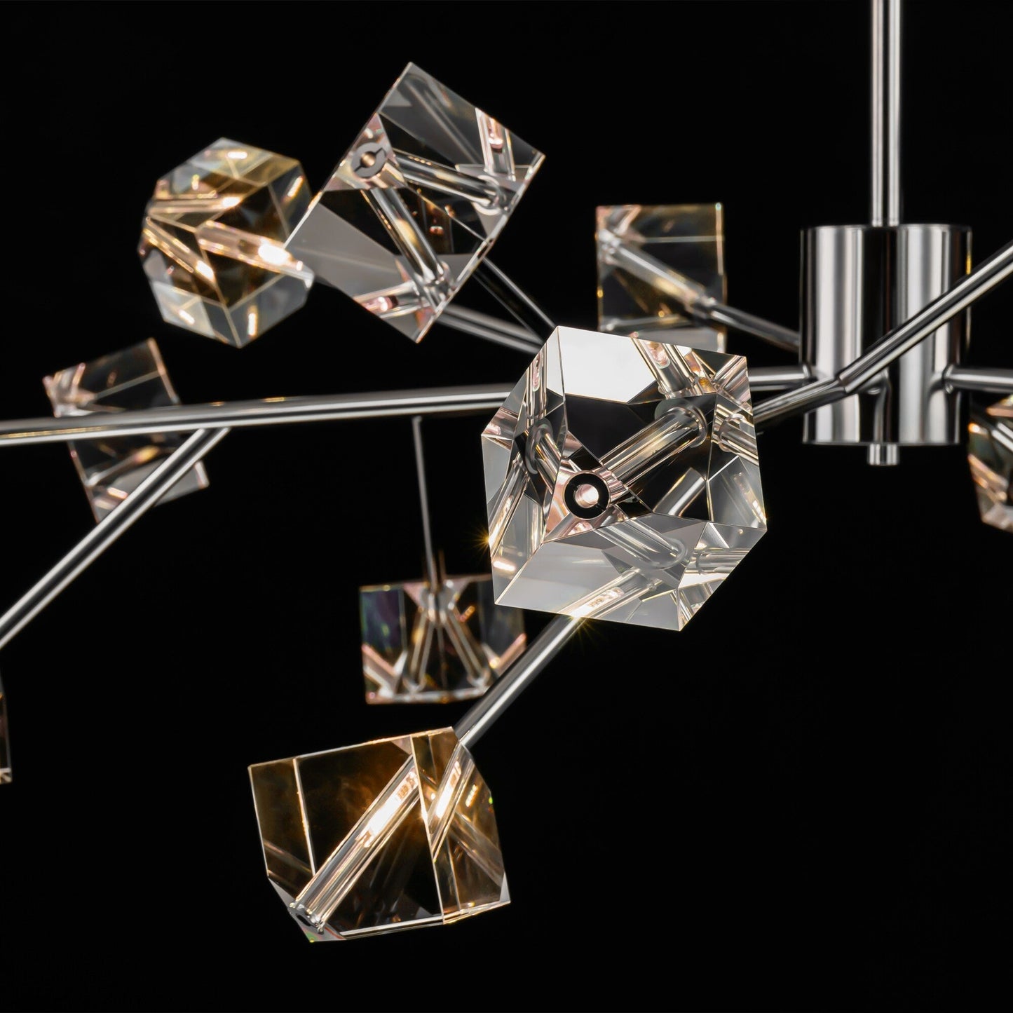 Luminaire suspendu linéaire à 18 lumières, style Sputnik, moderne et luxueux, avec cristaux, pour salle à manger/salon.