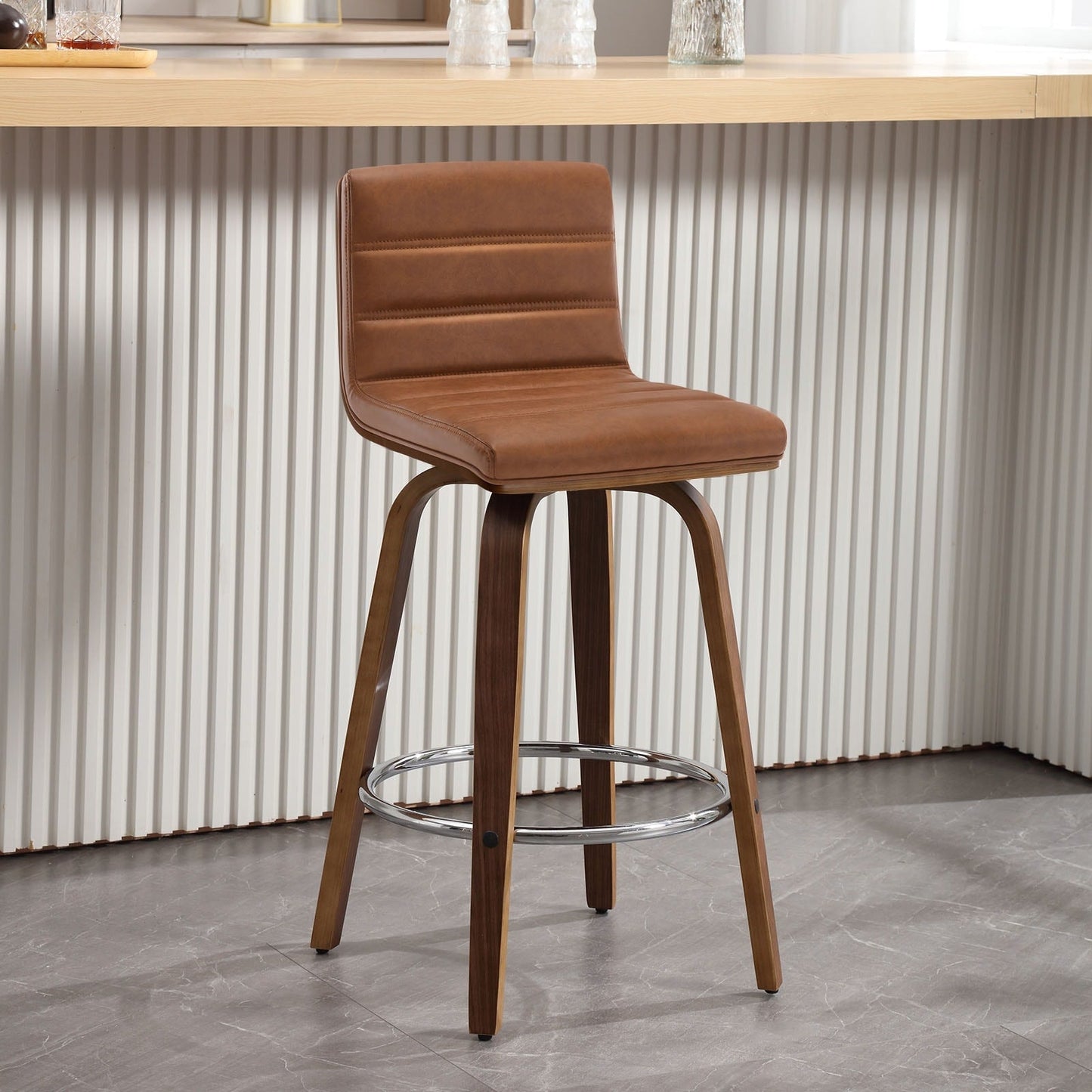 Tabourets de bar/hauts-sièges pivotants en simili cuir 26/29, lot de 2/3