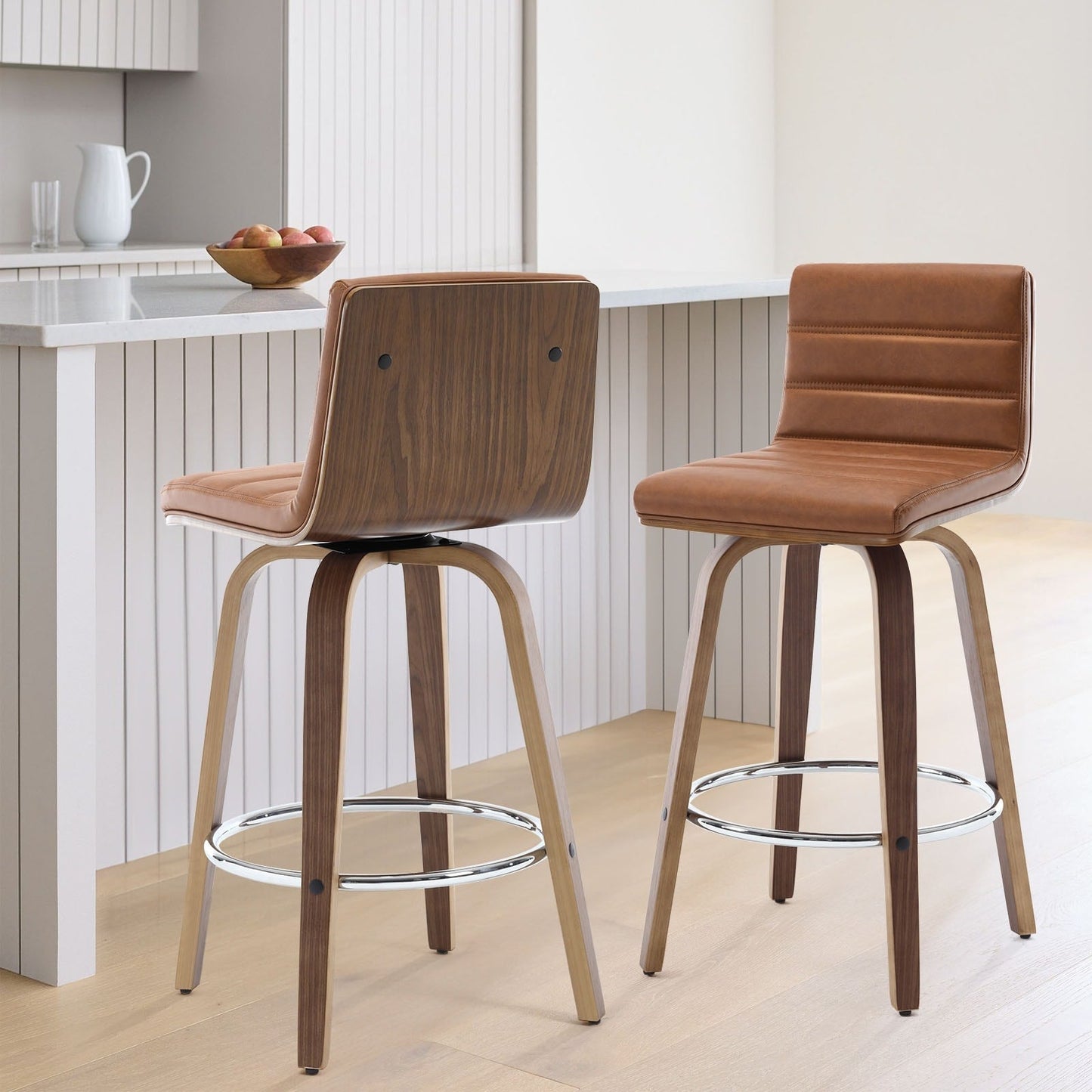 Tabourets de bar/hauts-sièges pivotants en simili cuir 26/29, lot de 2/3