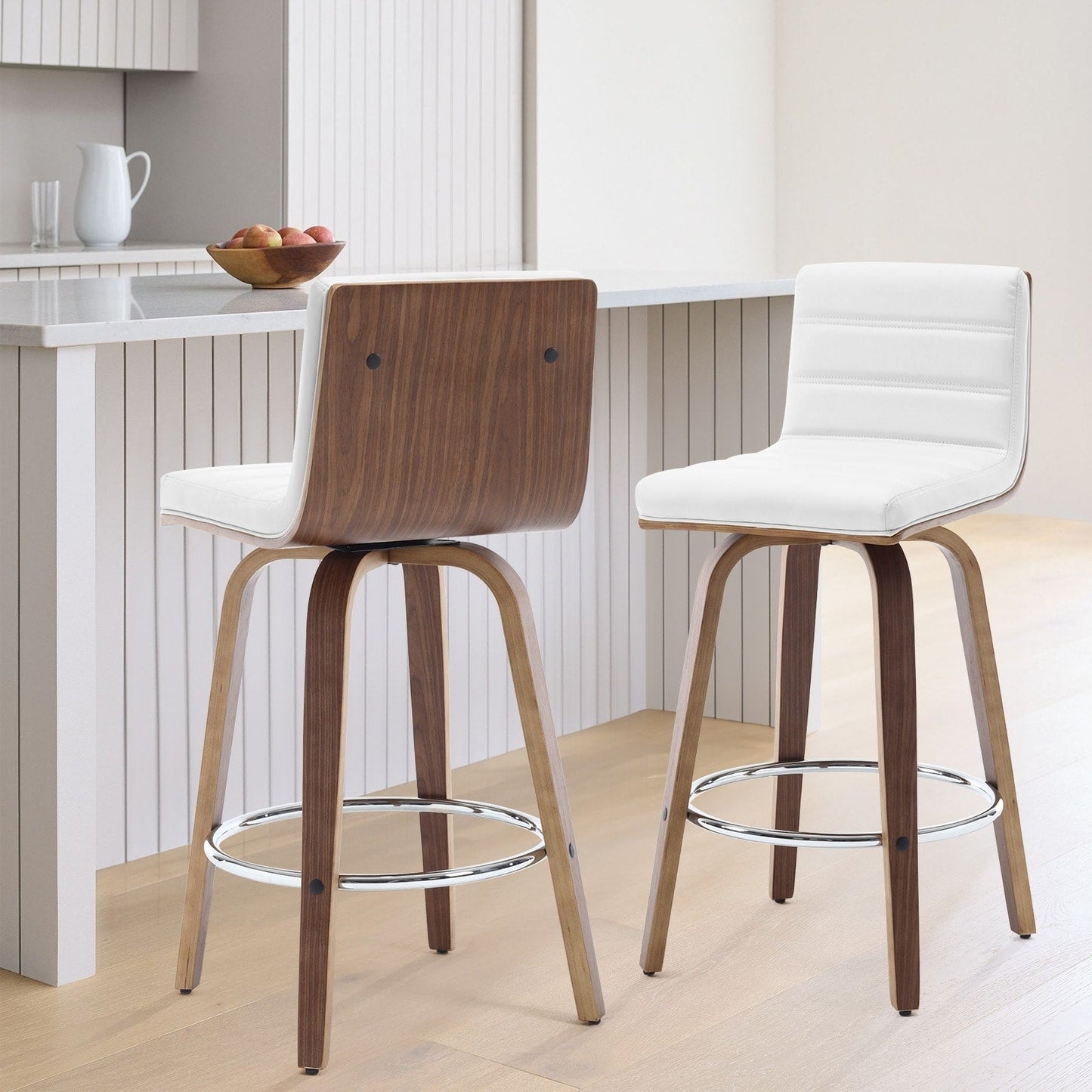 Tabourets de bar/hauts-sièges pivotants en simili cuir 26/29, lot de 2/3