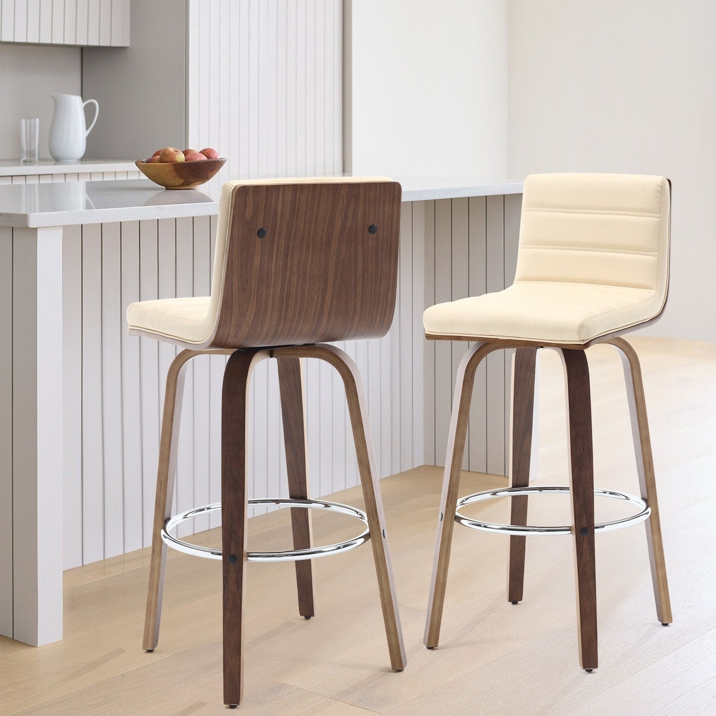 Tabourets de bar/hauts-sièges pivotants en simili cuir 26/29, lot de 2/3