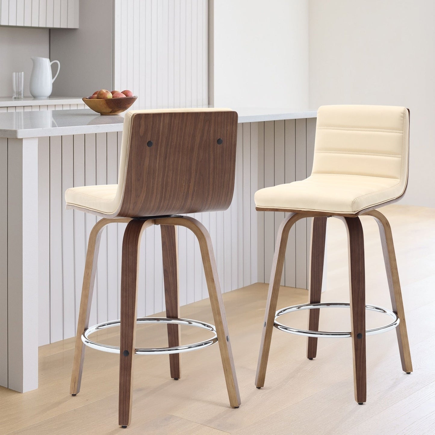 Tabourets de bar/hauts-sièges pivotants en simili cuir 26/29, lot de 2/3