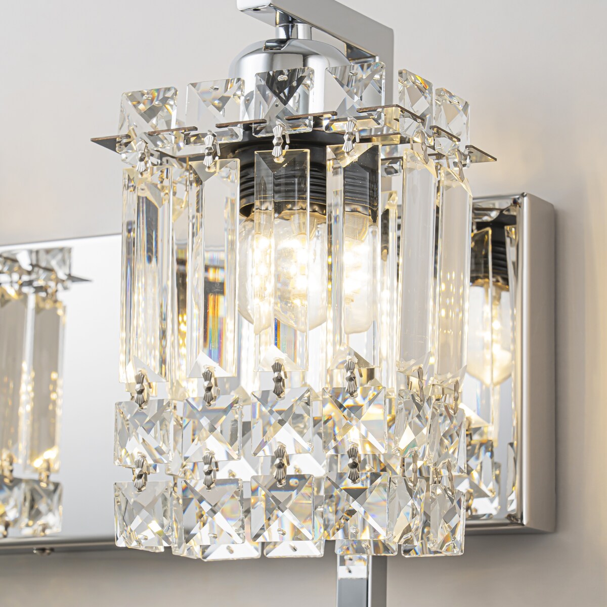 Éclairage de salle de bain moderne et glamour à 3 lumières, applique murale en cristal pour miroir