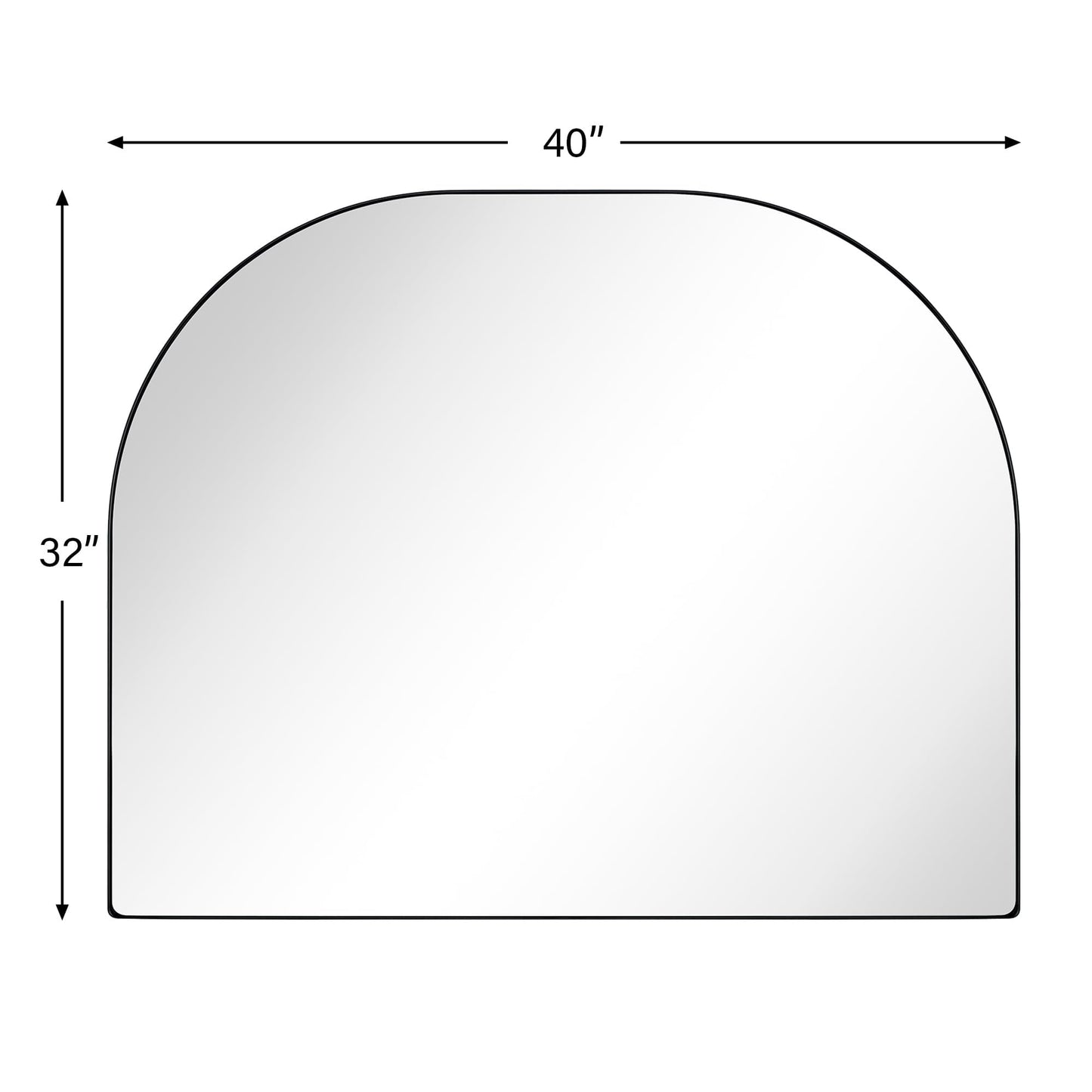 TEHOME Dezerae Grand miroir à arche pour cheminée, 102 cm (L) x 81 cm (H)