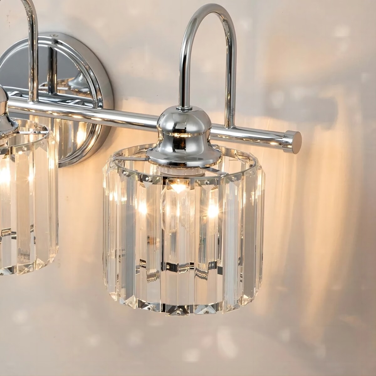 Chrome/ Noir/ Or Moderne Murale pour Salle de Bain et Toilettes, Lustre à Cristaux pour Miroir, Luminaire de Toilette, Eclairage de Vanité