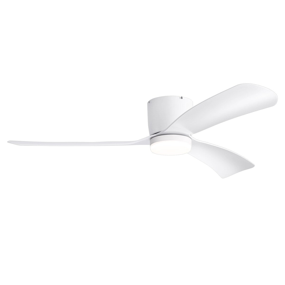 Ventilateur de plafond LED à montage encastré de 52 pouces noir/blanc avec éclairage et télécommande (3 pales)