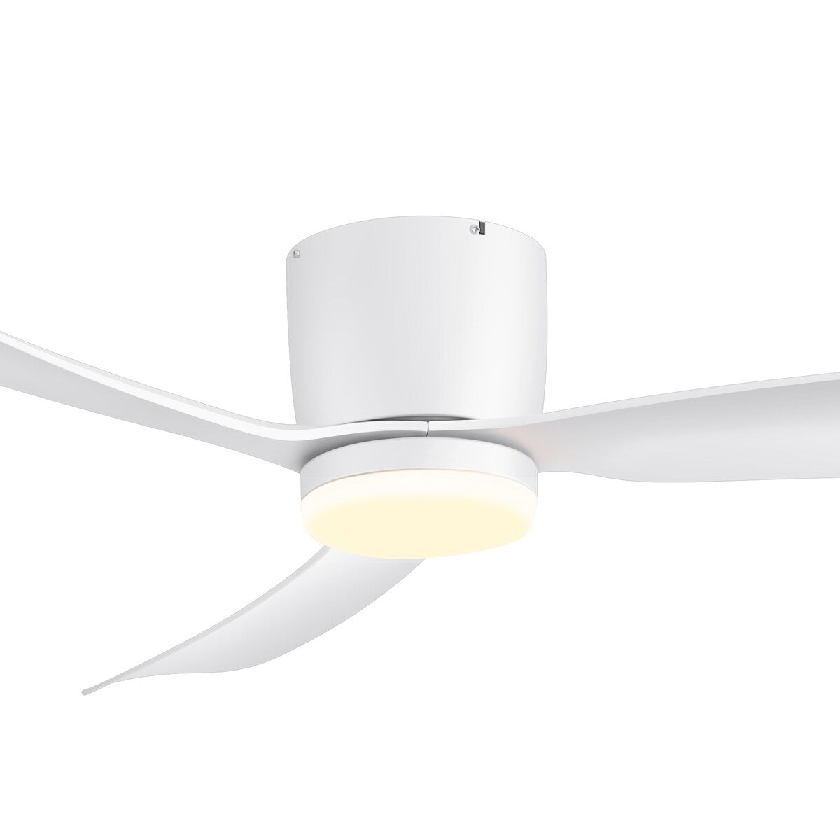 Ventilateur de plafond LED à montage encastré de 52 pouces noir/blanc avec éclairage et télécommande (3 pales)