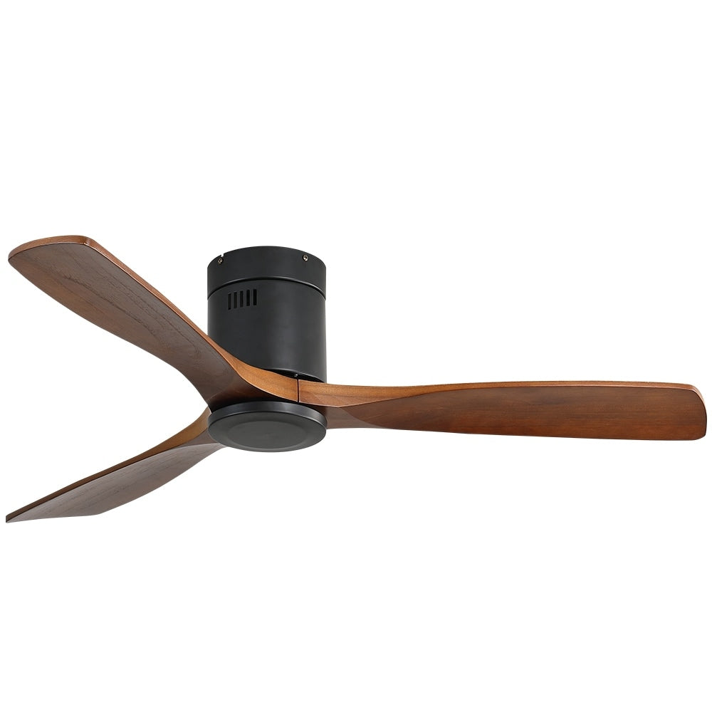 Ventilateur de plafond Sofucor à montage encastré de 52 pouces avec télécommande, moteur réversible et éclairage intégré en option.