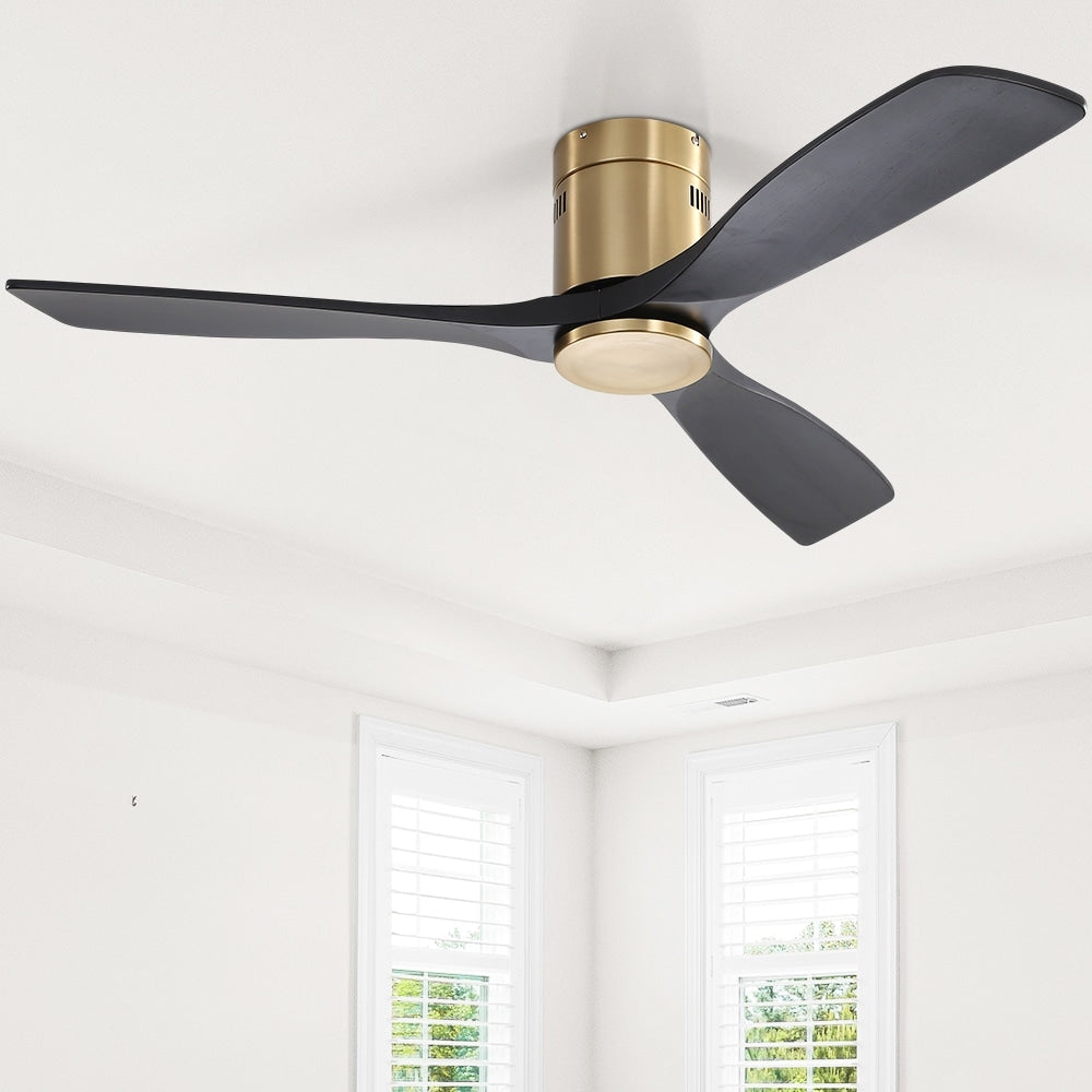 Ventilateur de plafond Sofucor à montage encastré de 52 pouces avec télécommande, moteur réversible et éclairage intégré en option.