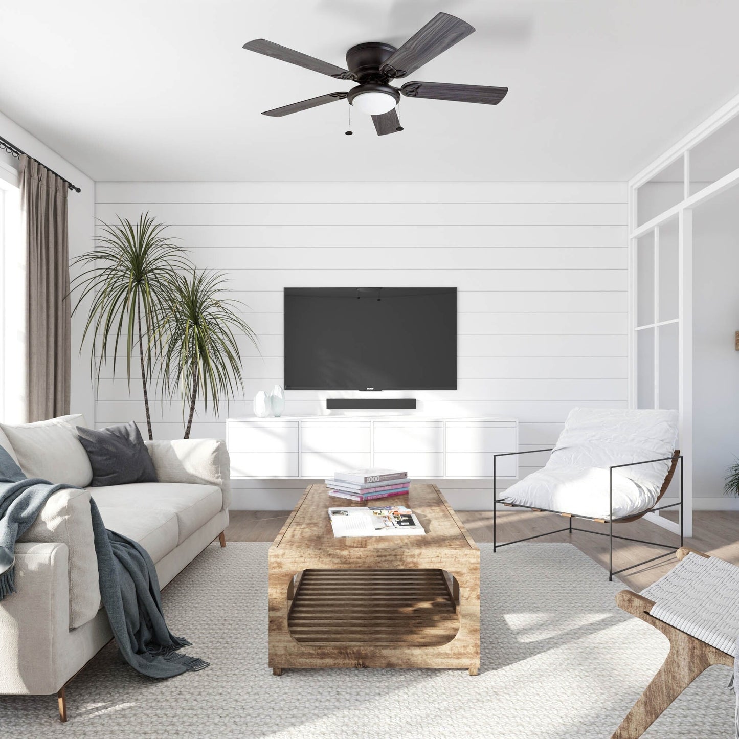 52 Prominence Home Benton Traditional Indoor LED Ceiling Fan with Light, Pull Chains