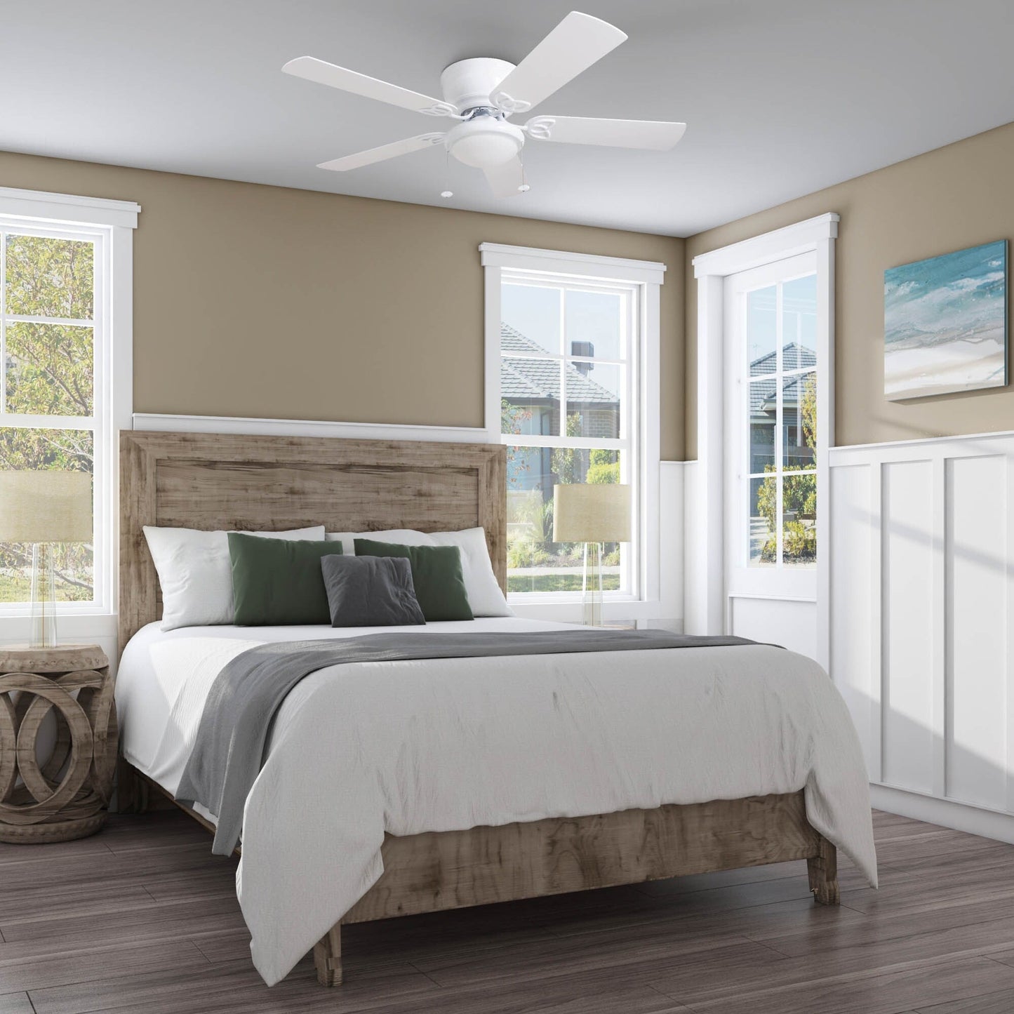 52 Prominence Home Benton Traditional Indoor LED Ceiling Fan with Light, Pull Chains