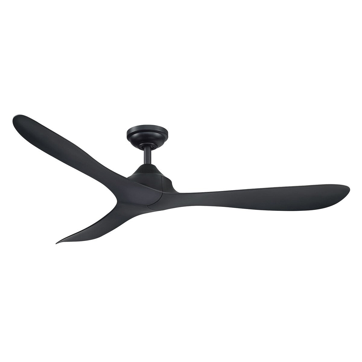 Ventilateur de plafond à courant continu à 3 pales, noir moderne, 56 pouces, avec télécommande.