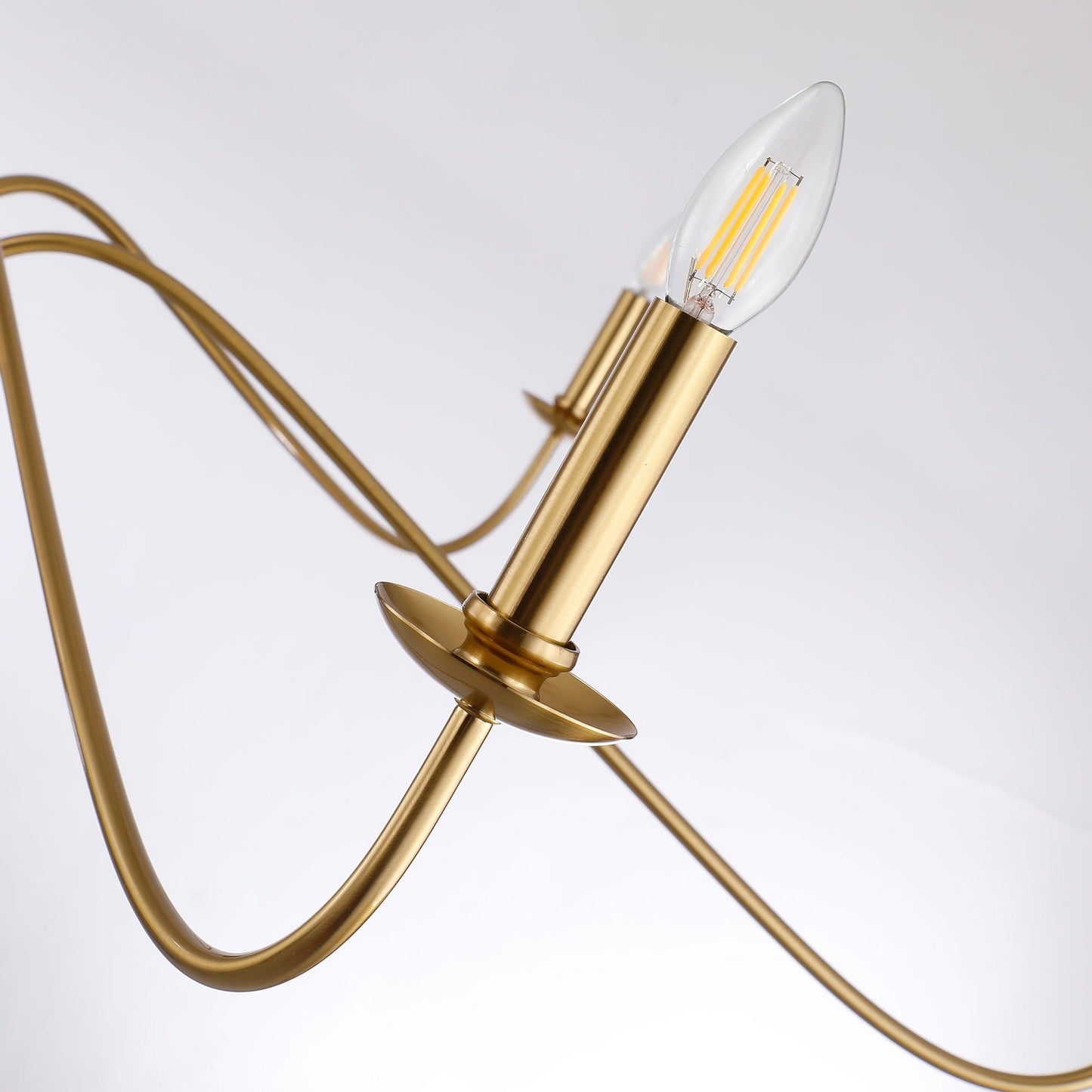 Luminaire minimaliste à 6 lumières de 64 pouces en noir mat / doré / chrome - N/A