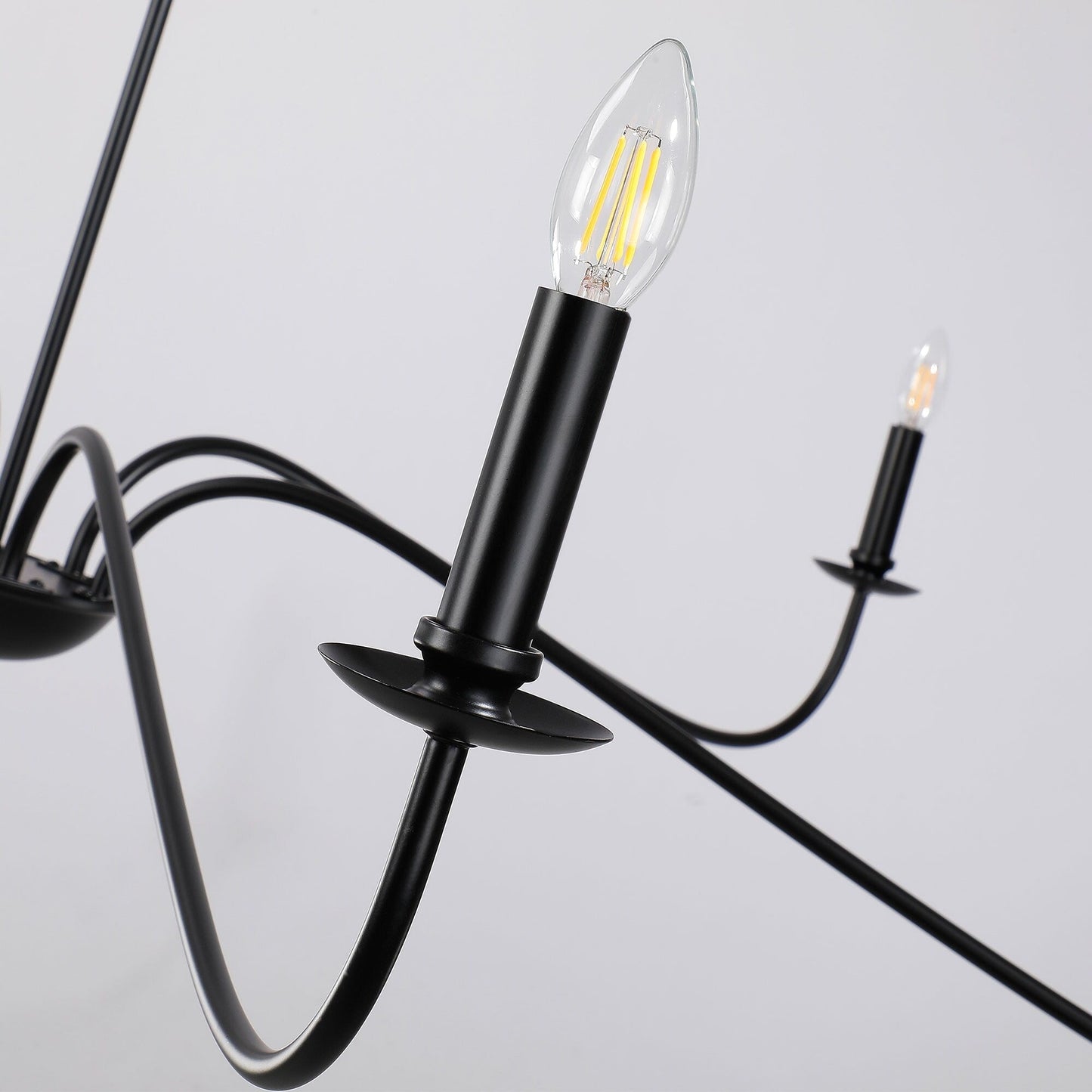 Luminaire minimaliste à 6 lumières de 64 pouces en noir mat / doré / chrome - N/A