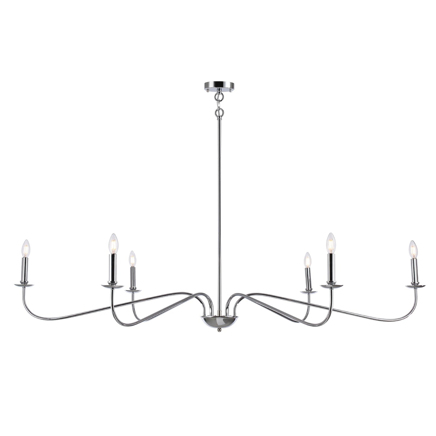 Luminaire minimaliste à 6 lumières de 64 pouces en noir mat / doré / chrome - N/A