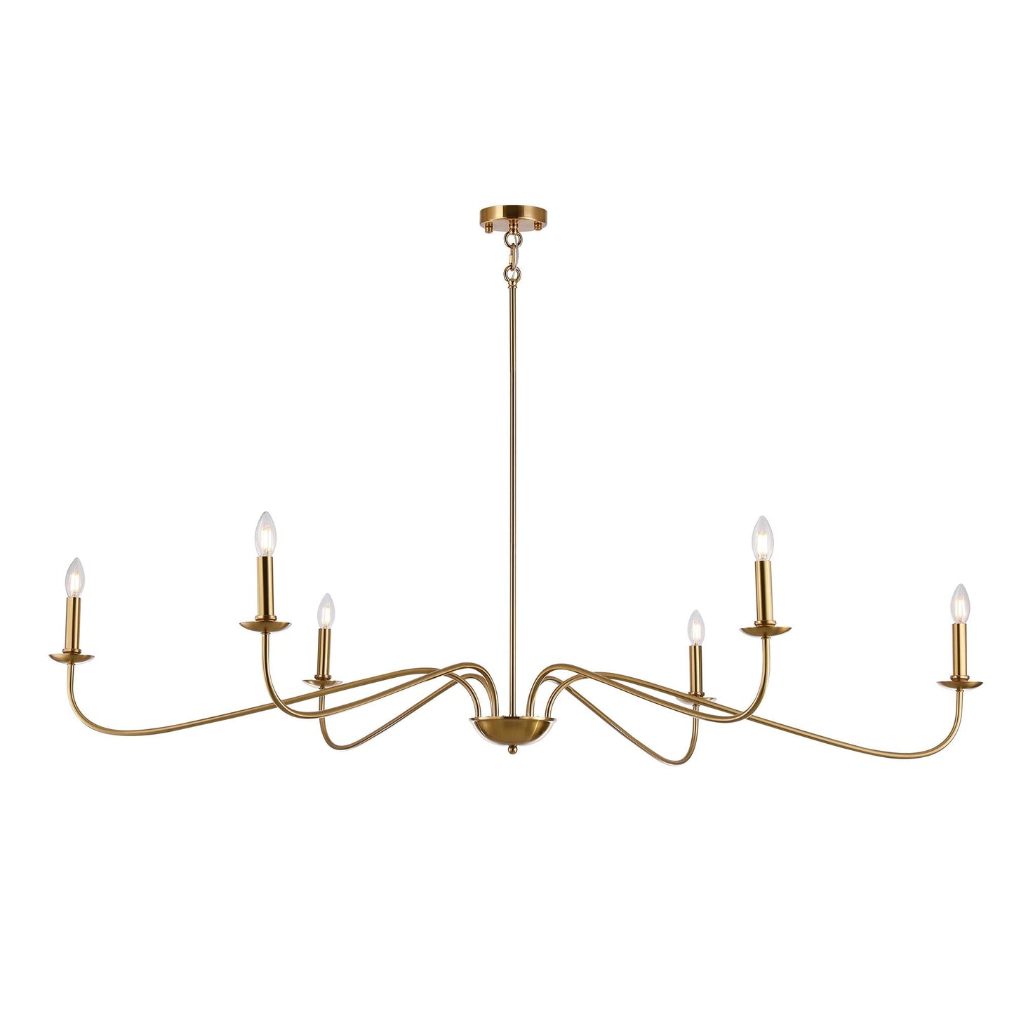 Luminaire minimaliste à 6 lumières de 64 pouces en noir mat / doré / chrome - N/A