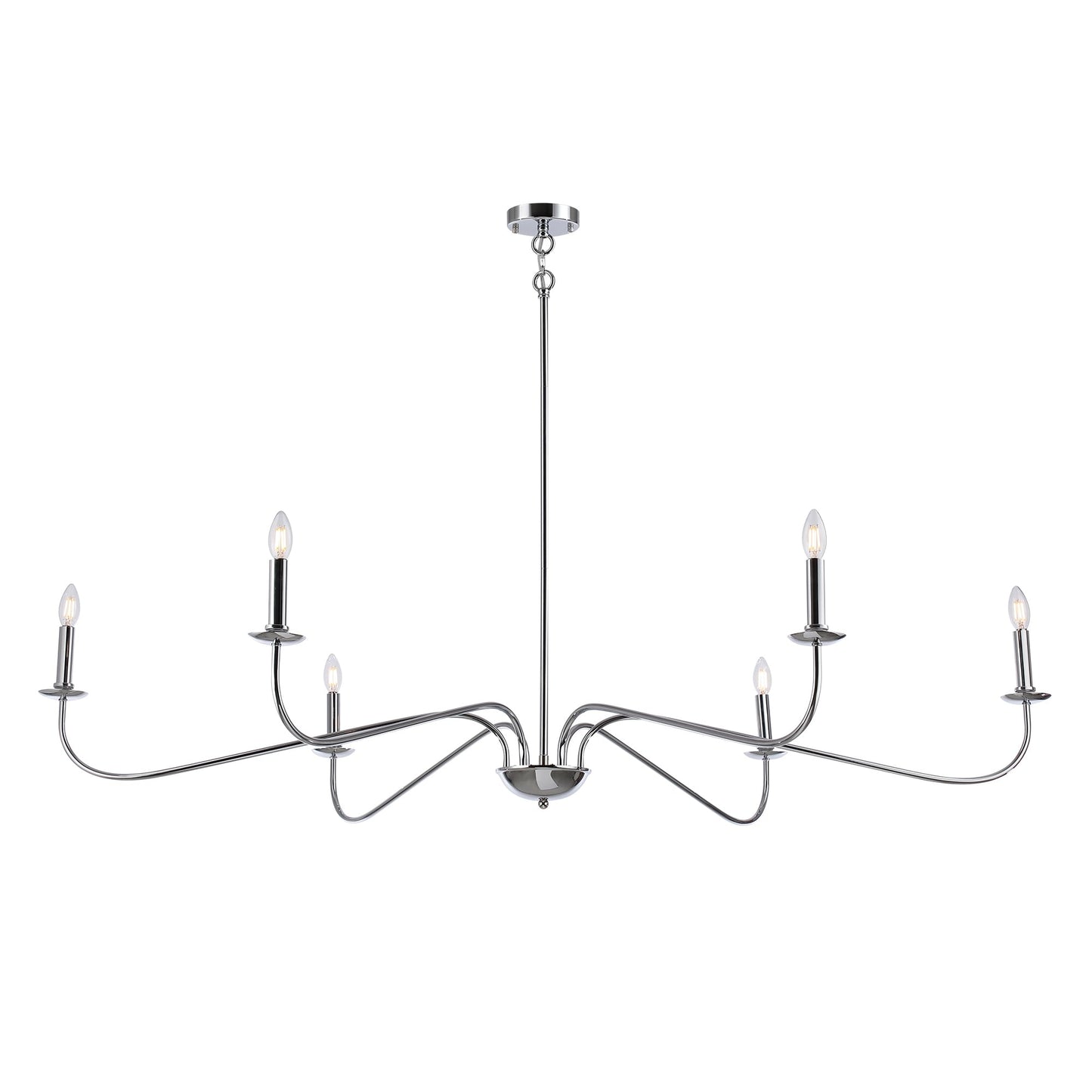 Luminaire minimaliste à 6 lumières de 64 pouces en noir mat / doré / chrome - N/A