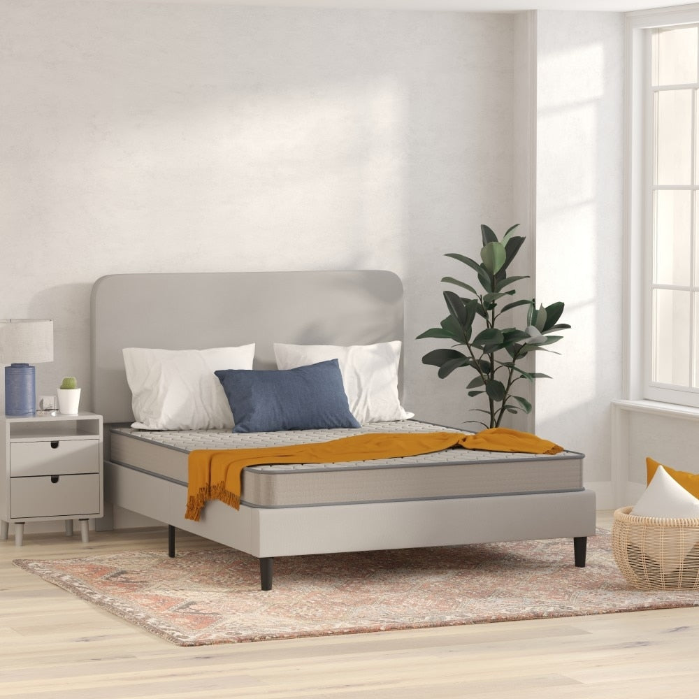 Matelas hybride à ressorts ensachés à revêtement semi-ferme