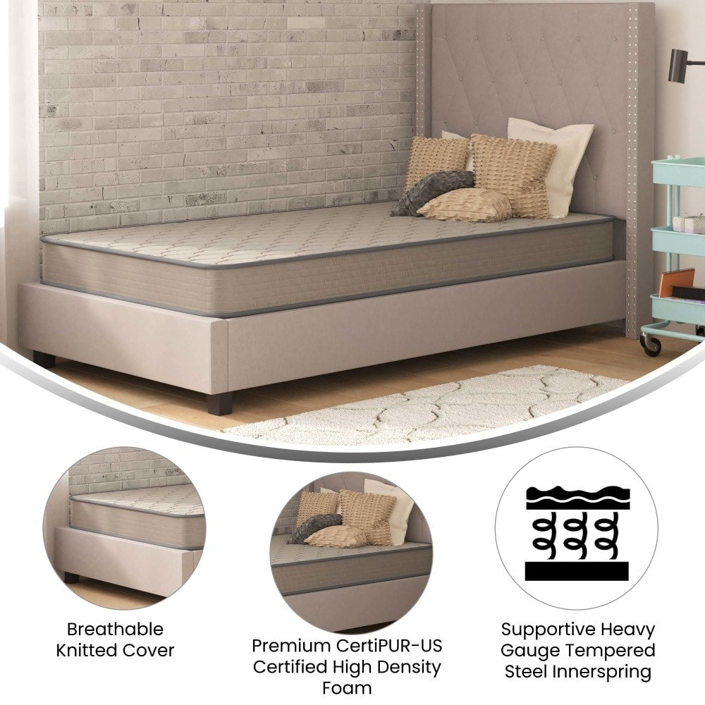 Matelas hybride à ressorts ensachés à revêtement semi-ferme