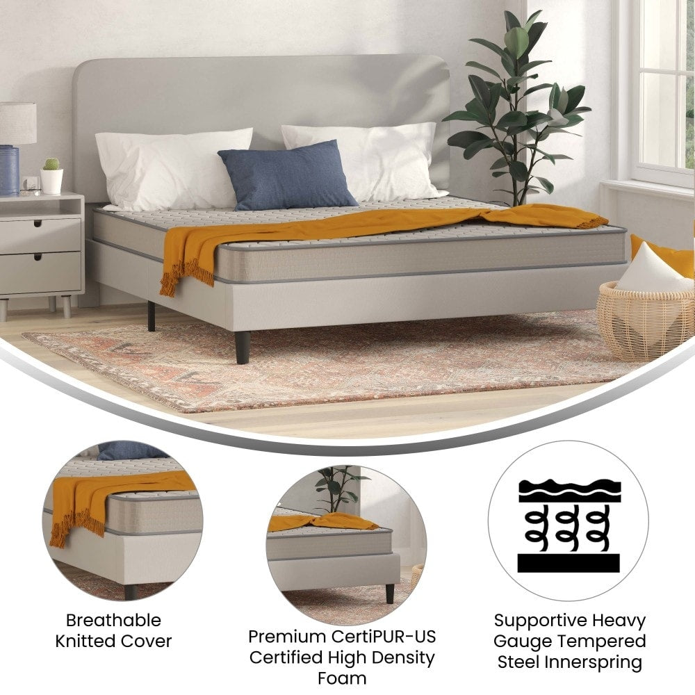 Matelas hybride à ressorts ensachés à revêtement semi-ferme