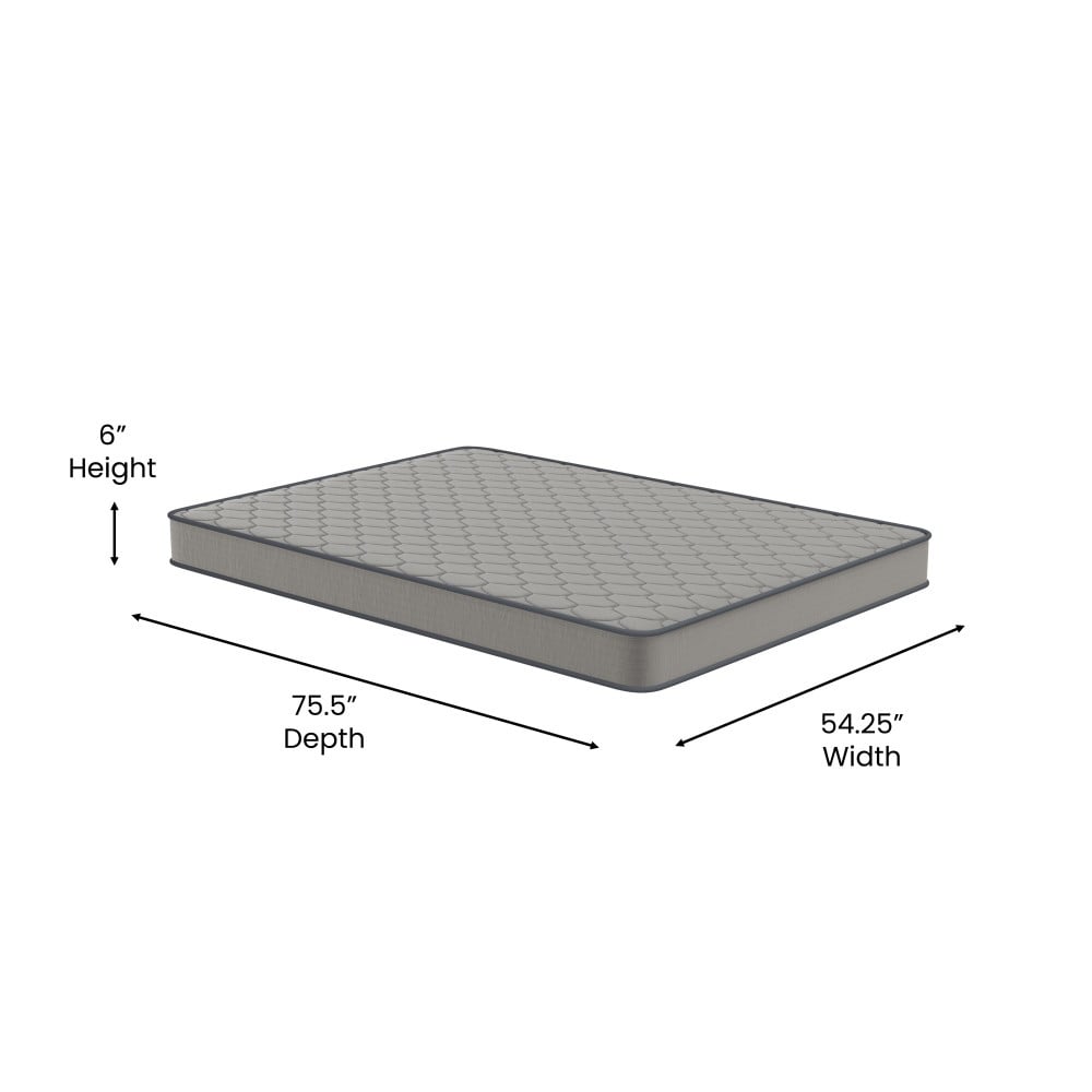 Matelas hybride à ressorts ensachés à revêtement semi-ferme