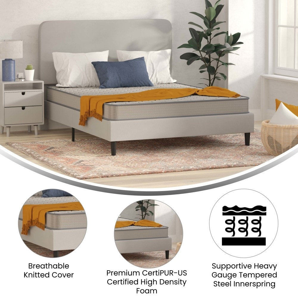 Matelas hybride à ressorts ensachés à revêtement semi-ferme