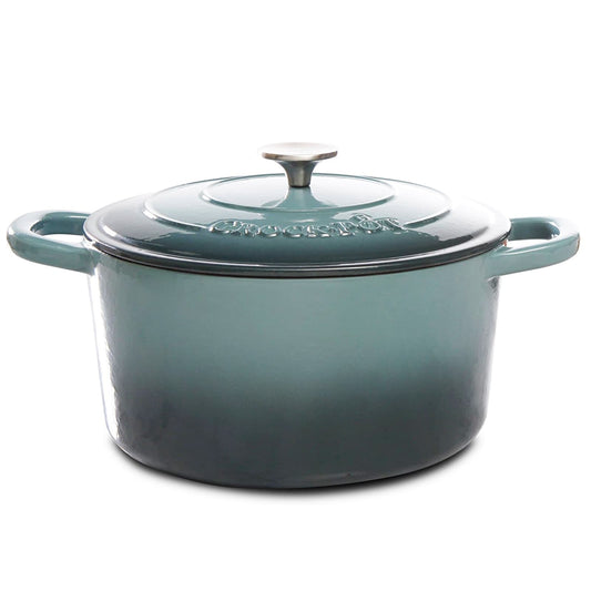 Poule à ragoût en fonte de 7 quarts, ronde, couleur cendrée