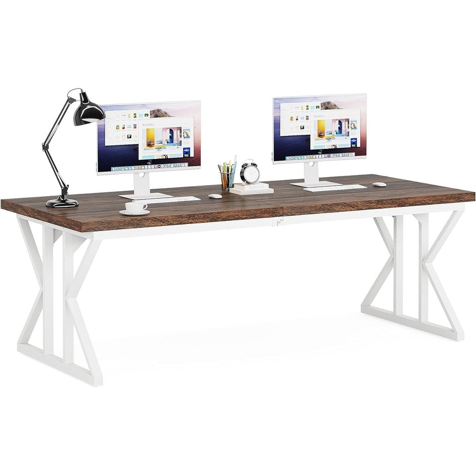 Bureau de direction de 180 cm, grand bureau d'ordinateur, poste de travail.