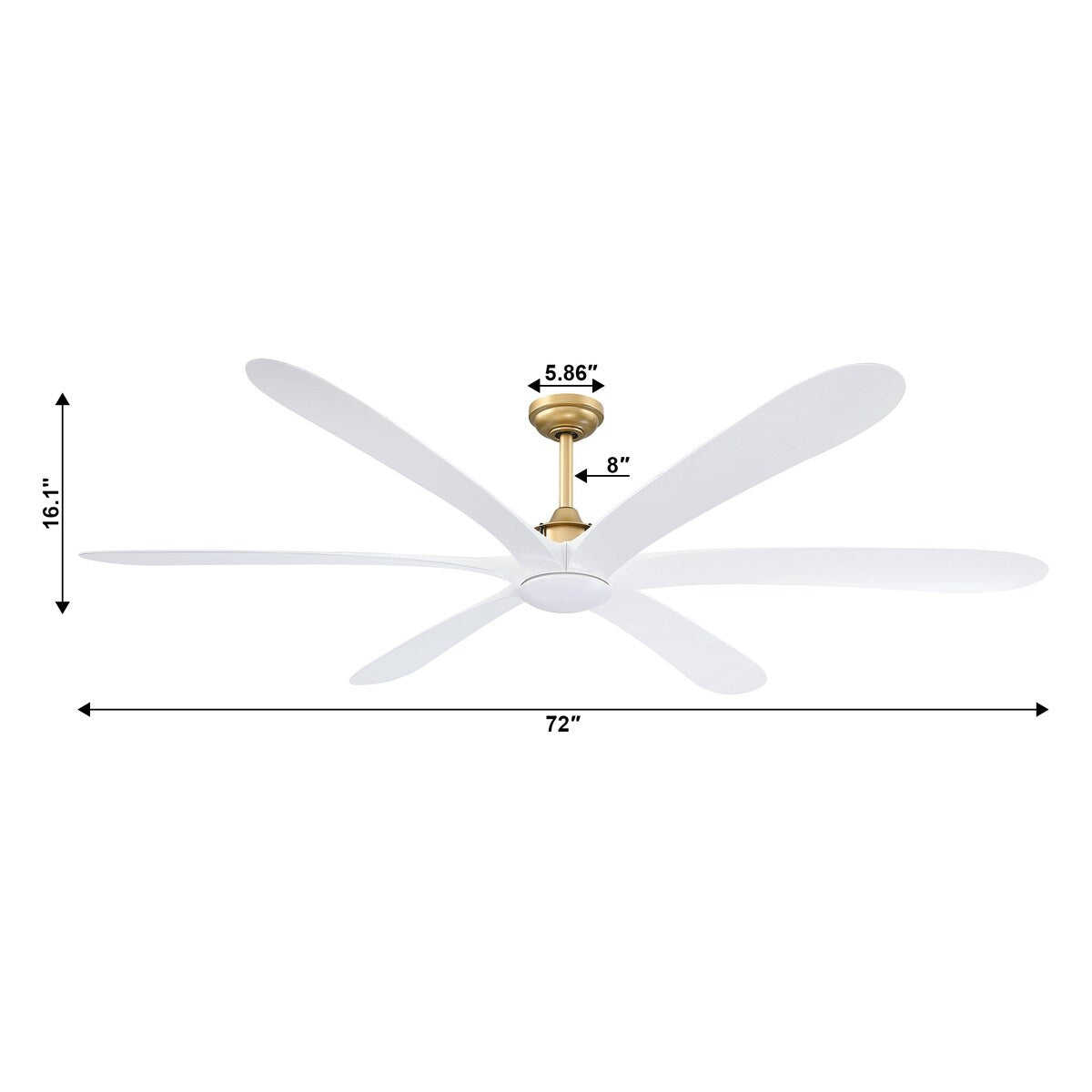 Ventilateur de plafond DC à 6 pales de 183 cm (72 pouces) en bois flotté avec éclairage et télécommande