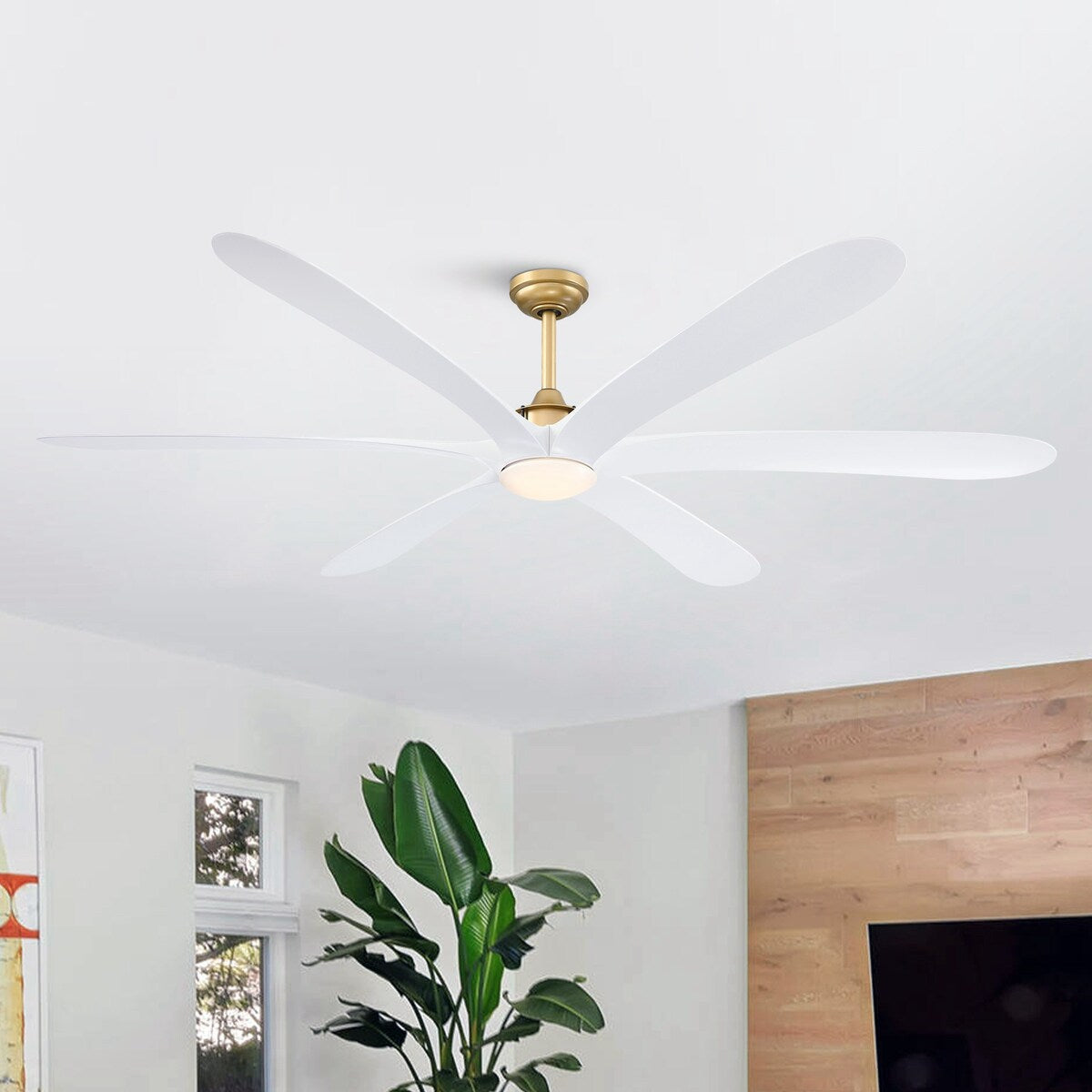 Ventilateur de plafond DC à 6 pales de 183 cm (72 pouces) en bois flotté avec éclairage et télécommande