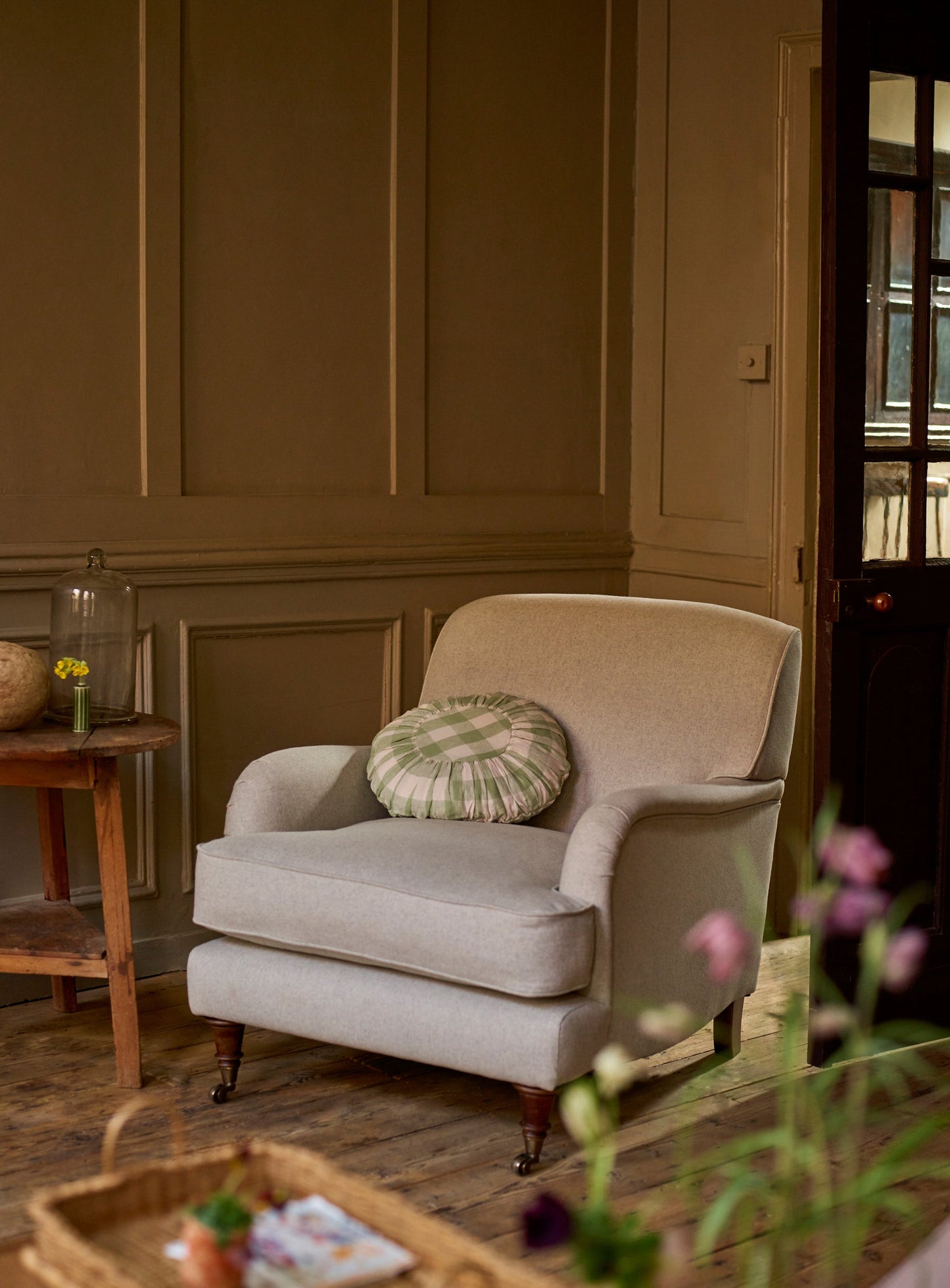 Fauteuil Abington, bleu à pois