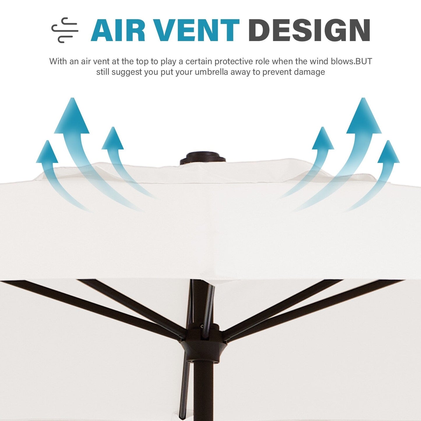 8*10ft Rectangular Patio Market Umbrella with Crank & Tilt,UV-Resistant