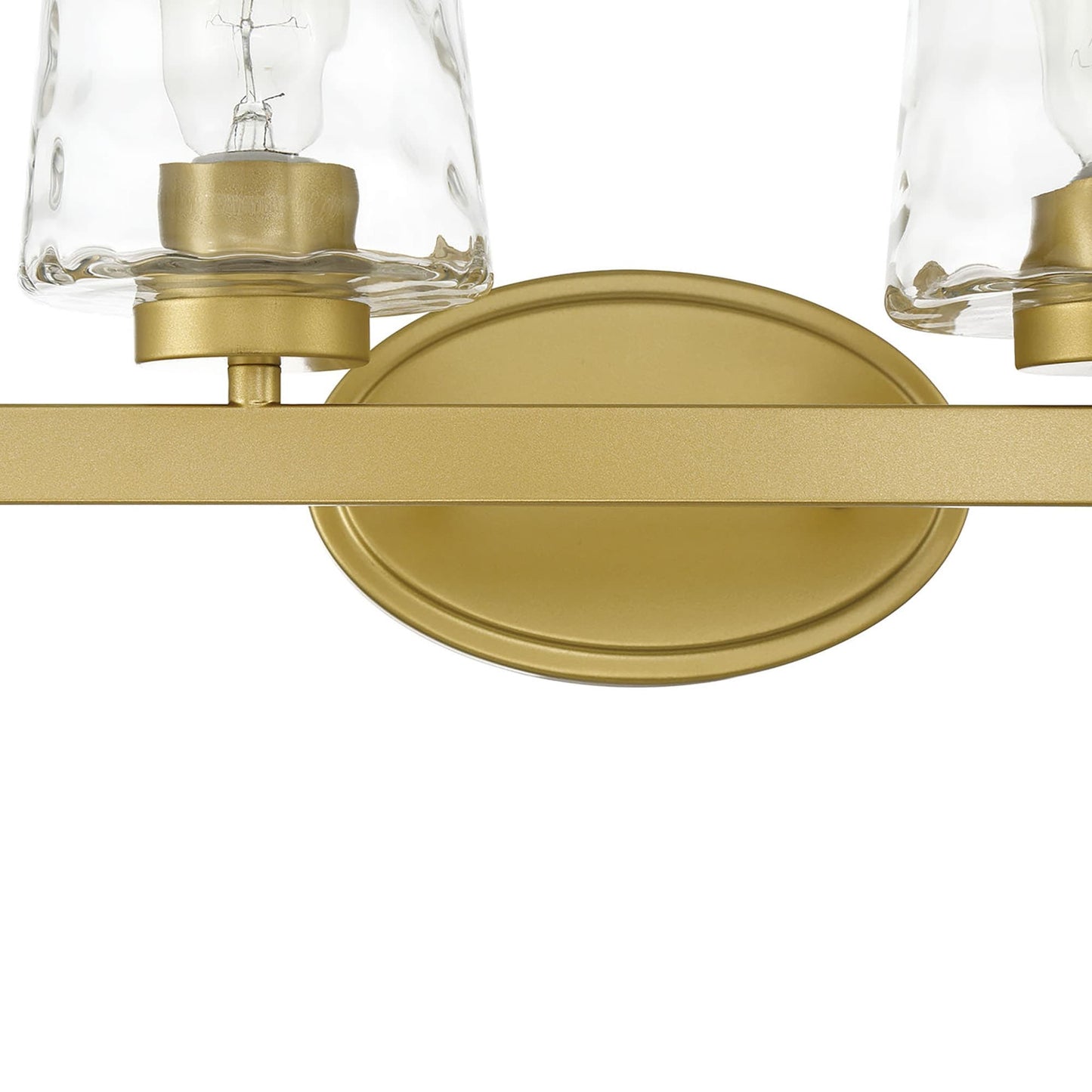 Applique salle de bain à 6 lumières LED à intensité variable, style moderne du milieu du siècle, avec verre décoratif - 51 pouces