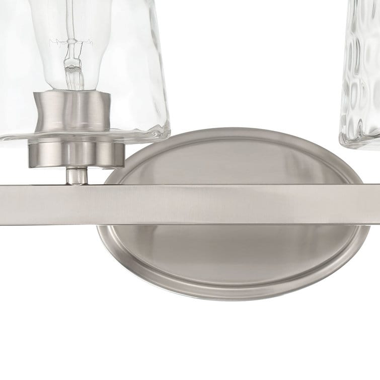 Applique salle de bain à 6 lumières LED à intensité variable, style moderne du milieu du siècle, avec verre décoratif - 51 pouces