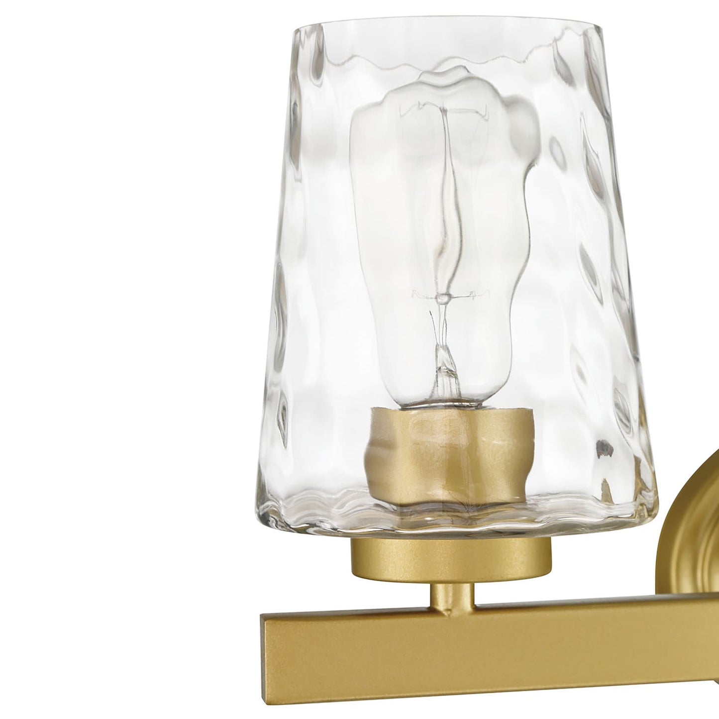 Applique salle de bain à 6 lumières LED à intensité variable, style moderne du milieu du siècle, avec verre décoratif - 51 pouces