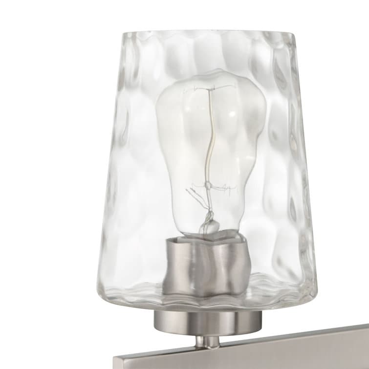 Applique salle de bain à 6 lumières LED à intensité variable, style moderne du milieu du siècle, avec verre décoratif - 51 pouces