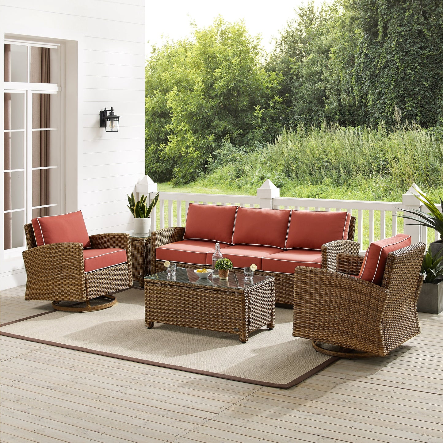 Ensemble canapé et fauteuil basculant pivotant Crosley Bradenton 5 pièces