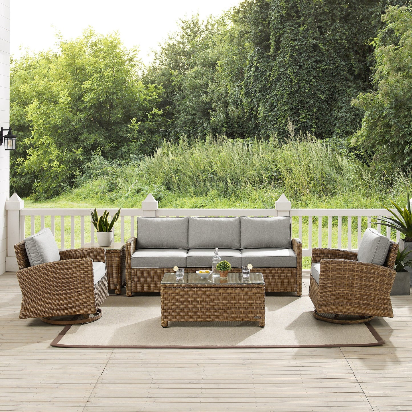 Ensemble canapé et fauteuil basculant pivotant Crosley Bradenton 5 pièces