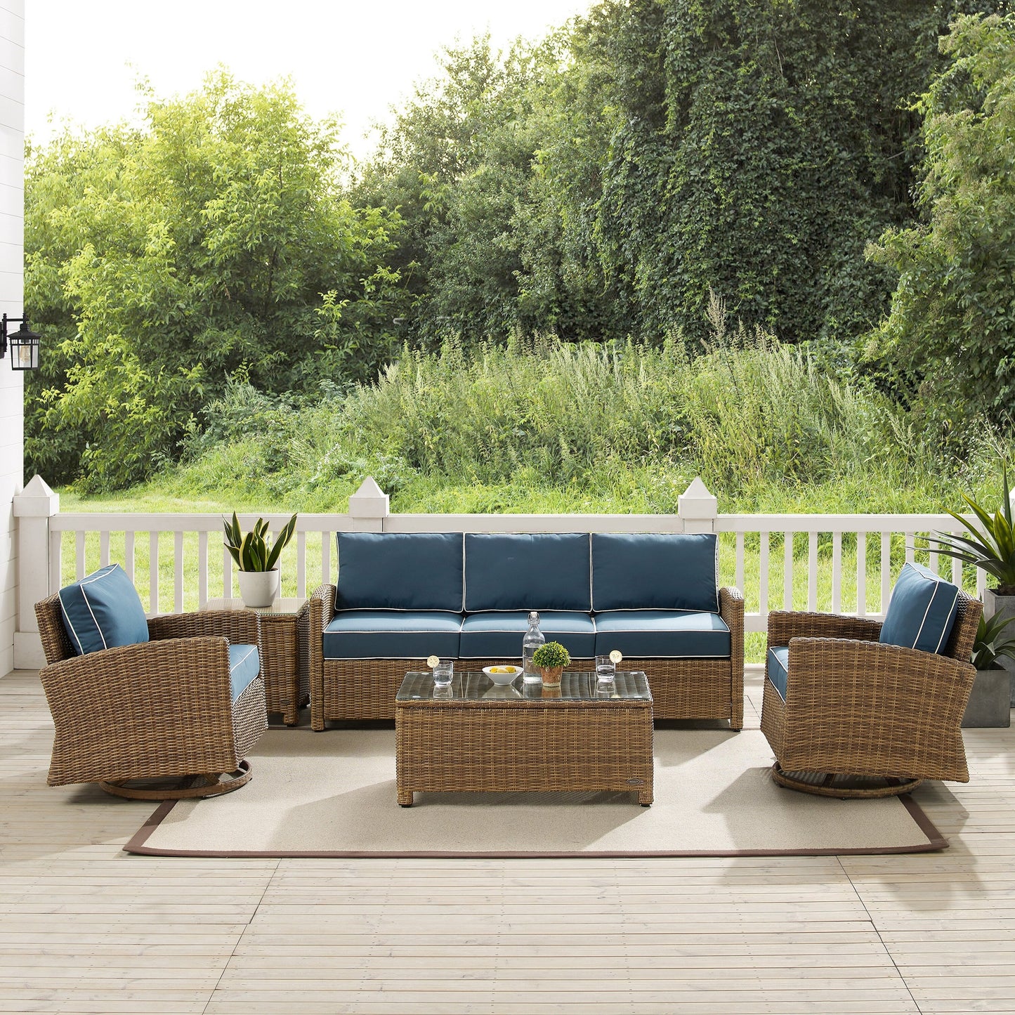 Ensemble canapé et fauteuil basculant pivotant Crosley Bradenton 5 pièces