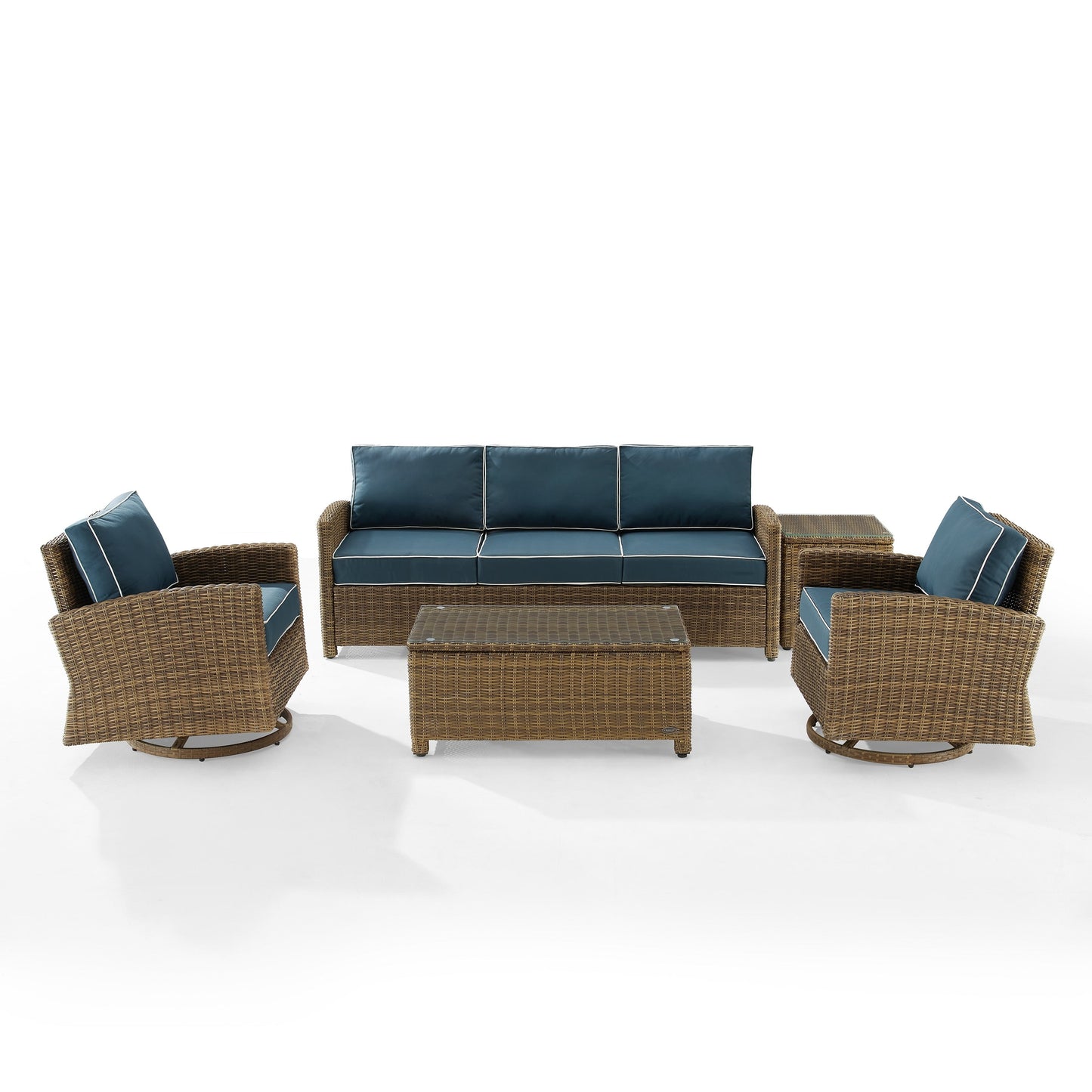 Ensemble canapé et fauteuil basculant pivotant Crosley Bradenton 5 pièces