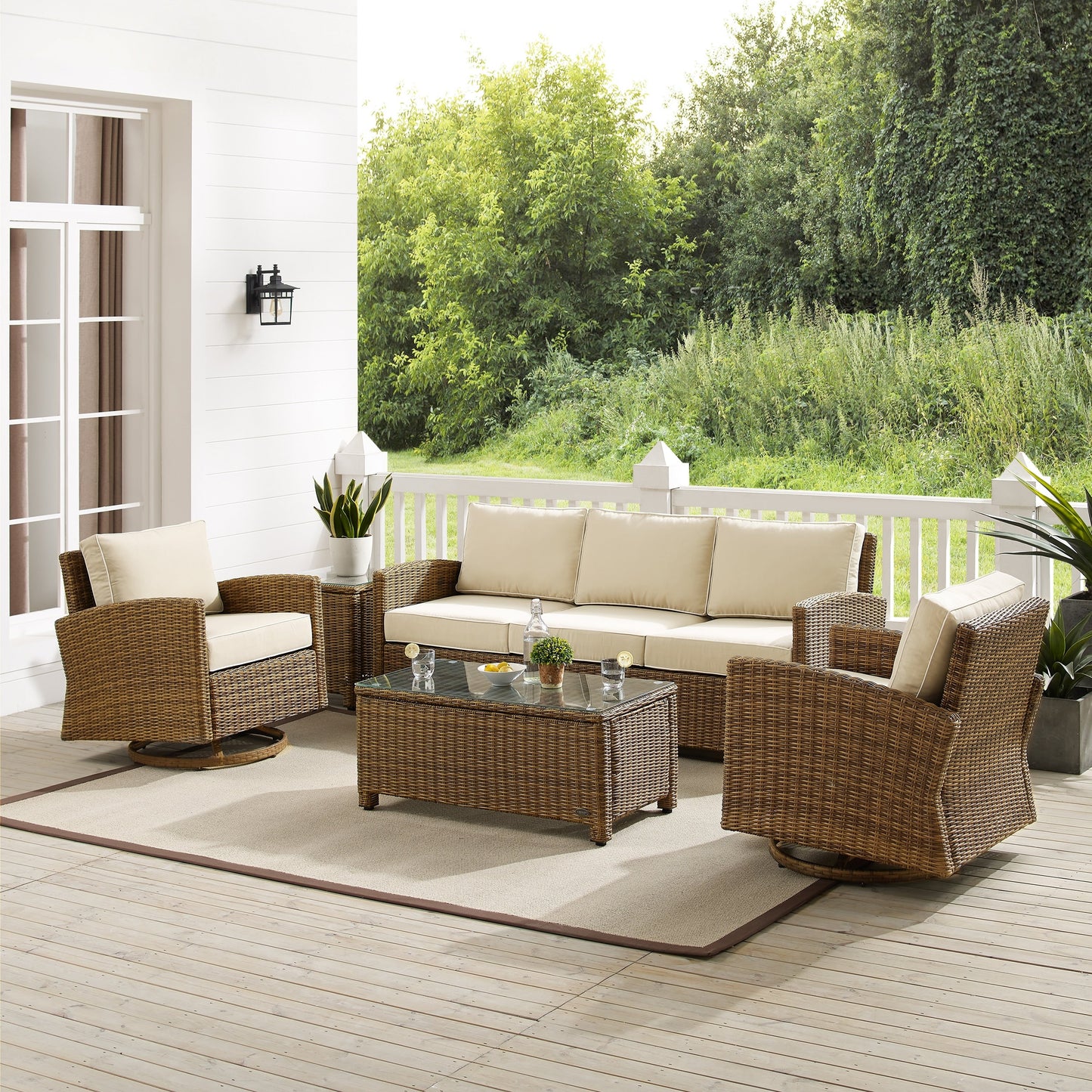 Ensemble canapé et fauteuil basculant pivotant Crosley Bradenton 5 pièces
